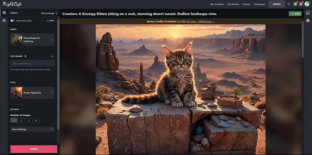 استخدام Nightcafé — للحصول على نتائج فنية