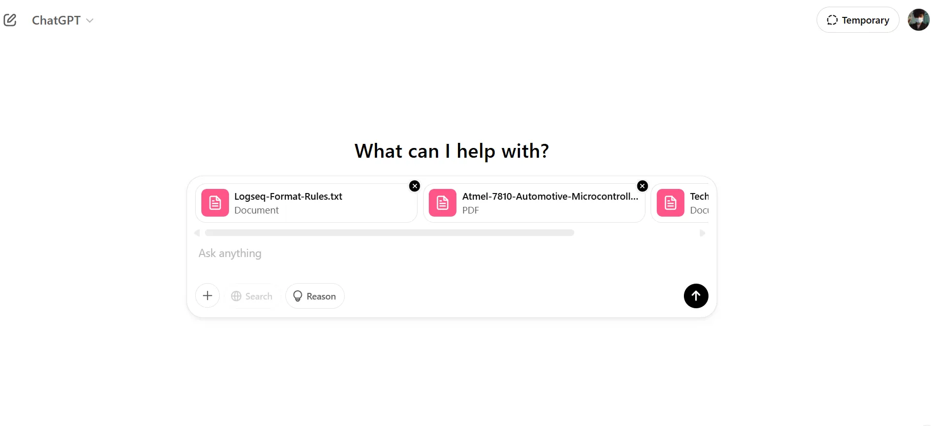 Upload file and configure ChatGPT