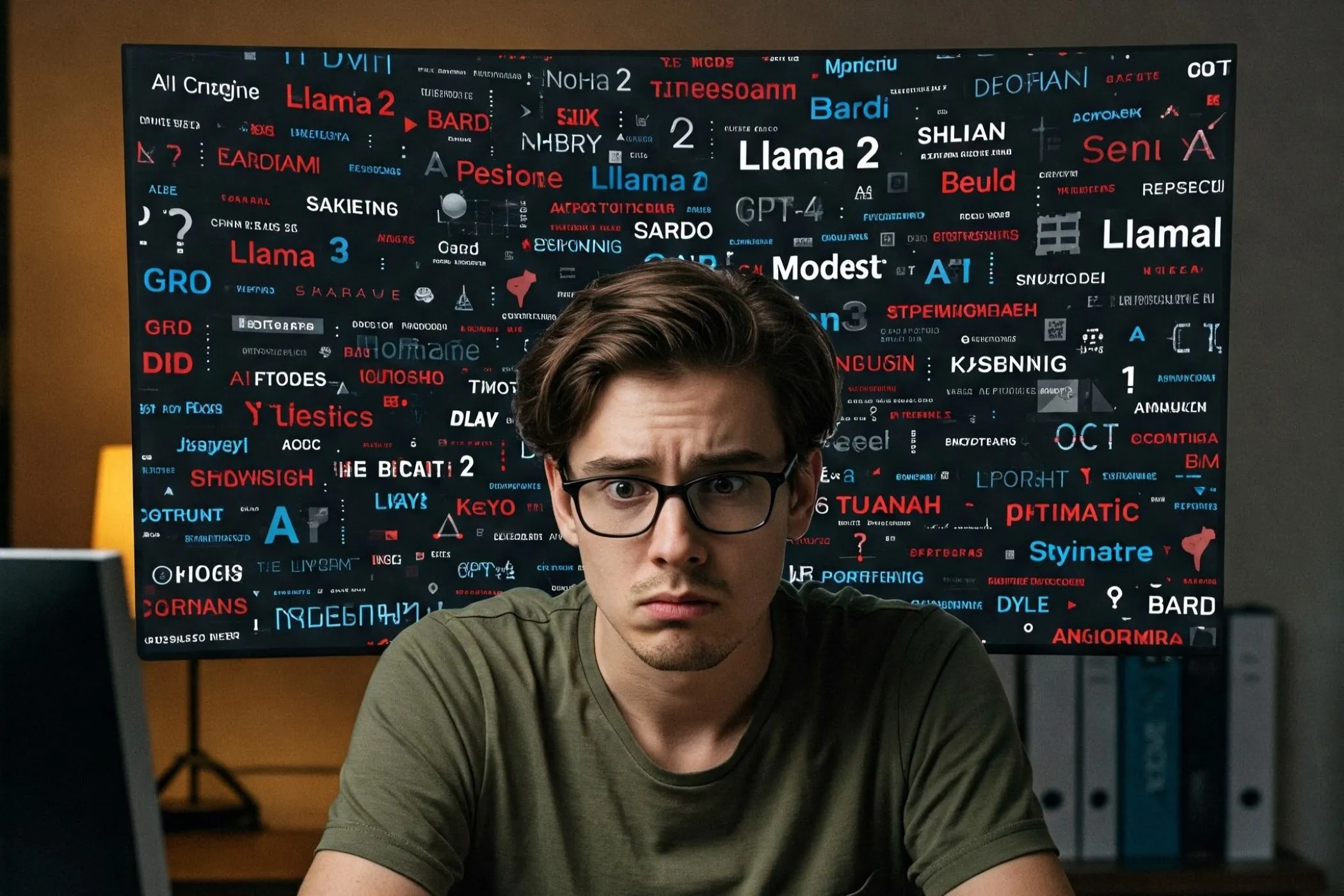 A person confused with AI model names