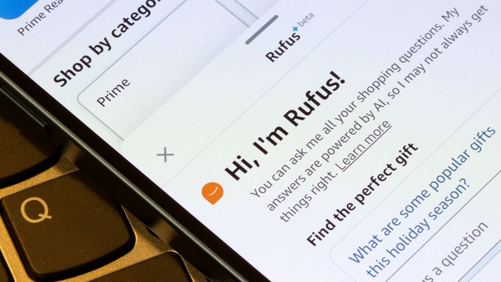 amazon rufus ai chatbot on smartphone screen