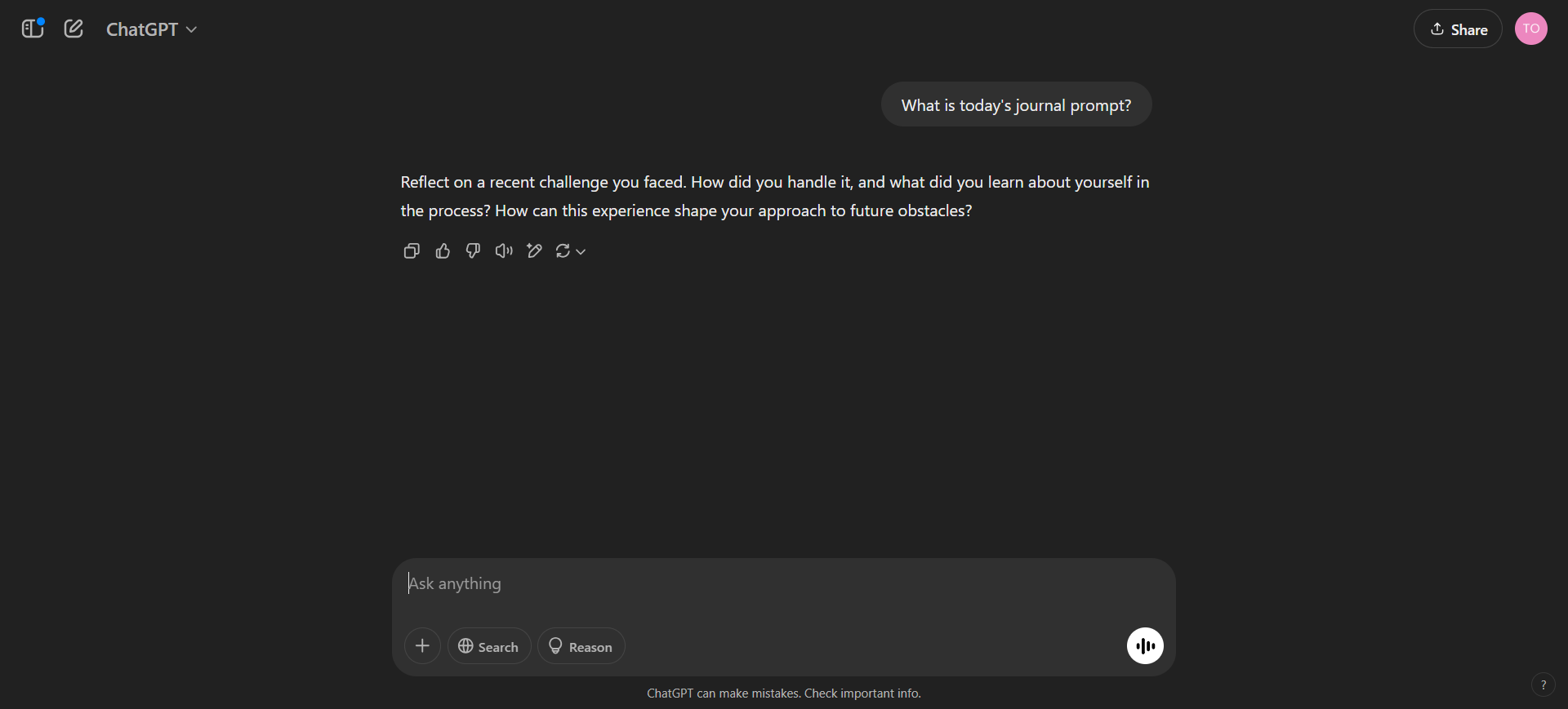 مُحفز يوميات ChatGPT للتأمل