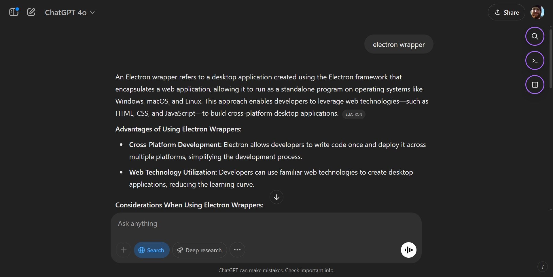 chatgpt search electron wrapper example.