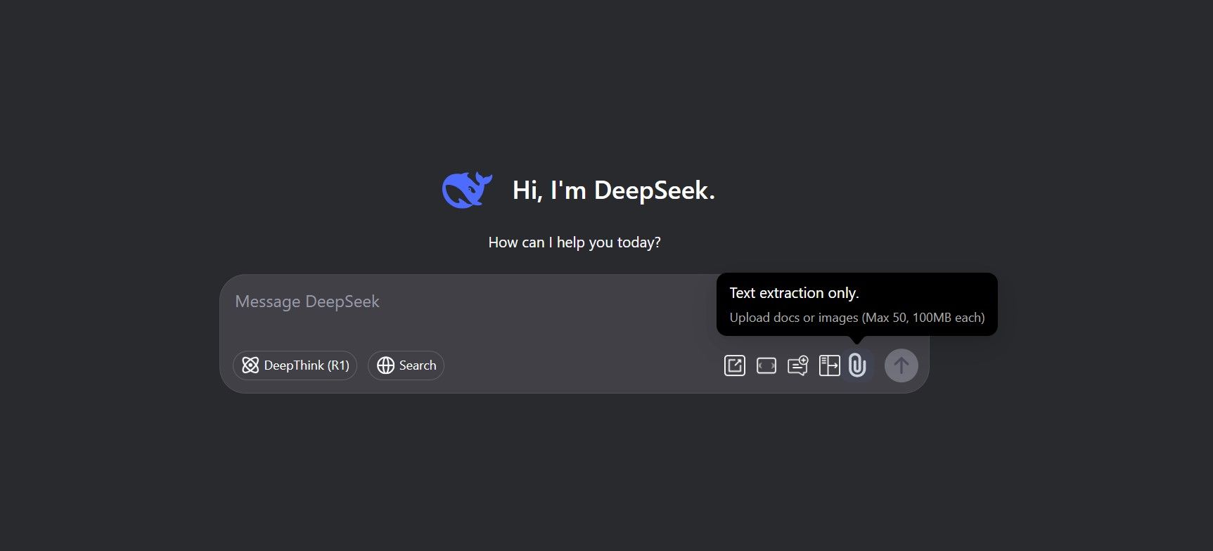 DeepSeek's reserved for text extraction only