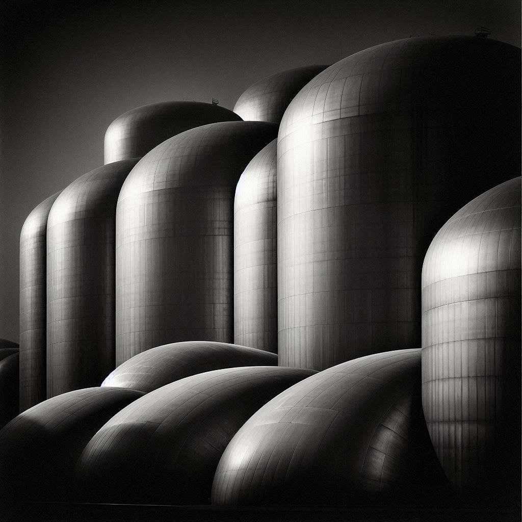 صور مولدة بواسطة الذكاء الاصطناعي تُظهر أسطوانات كبيرة مستديرة من الأعلى