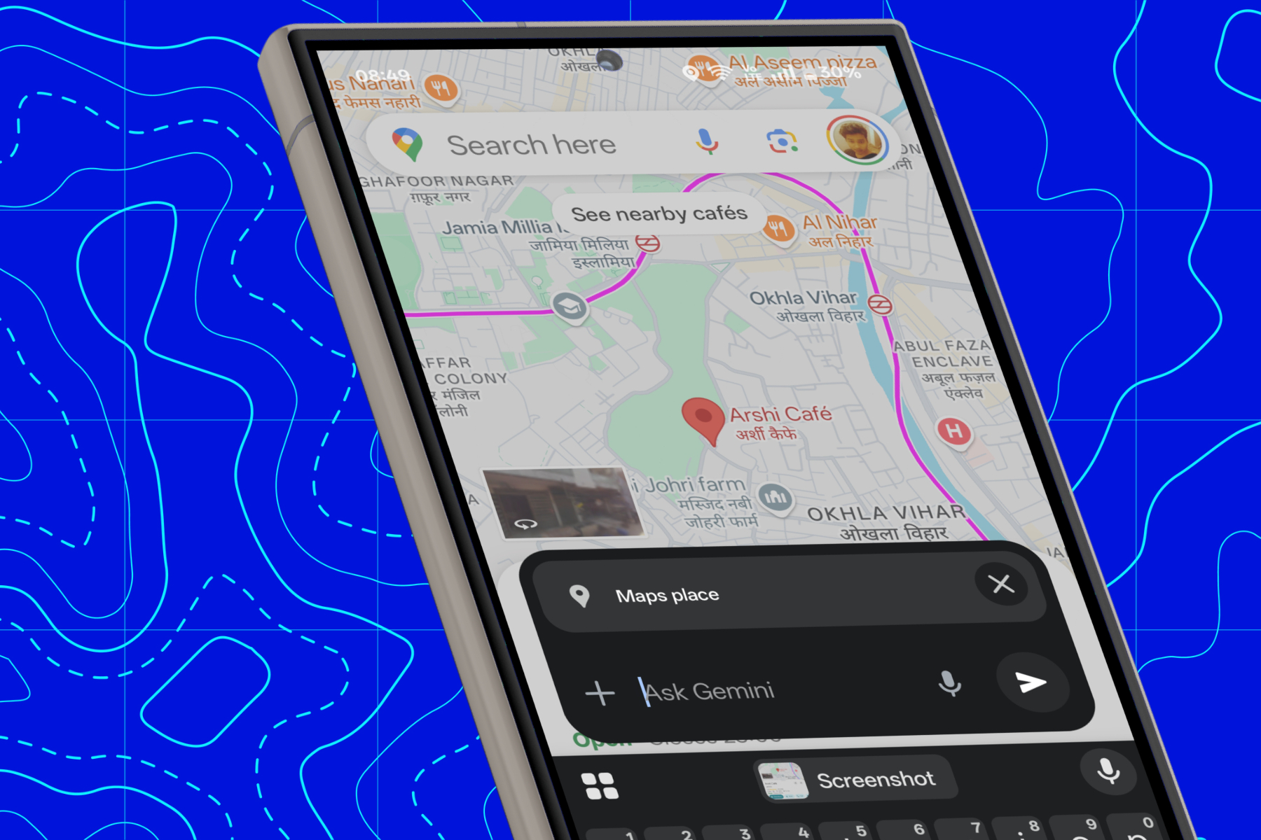 واجهة Gemini في خرائط Google.
