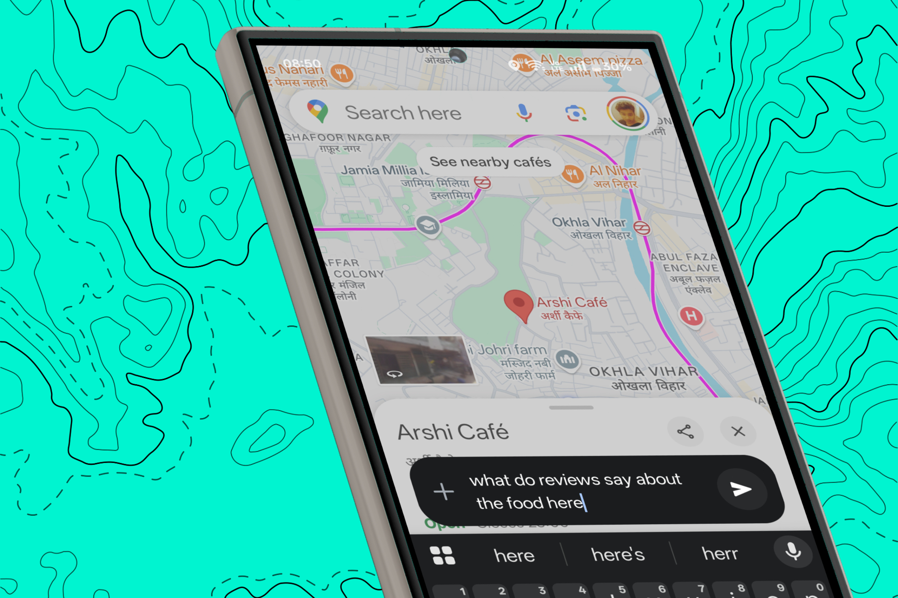 Asking questions with Gemini in Google Maps.