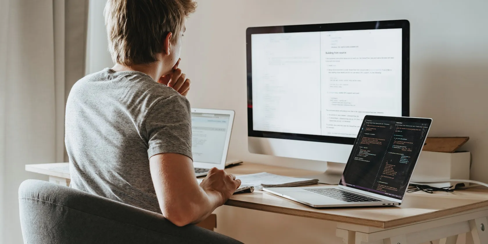 Man working on a laptop