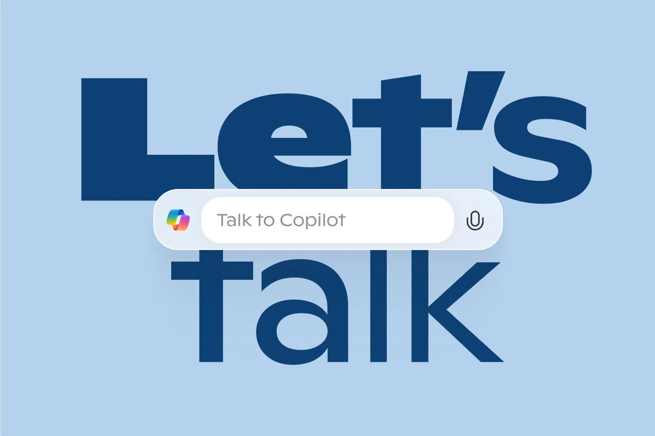 Copilot Voice text box over text saying let's talk