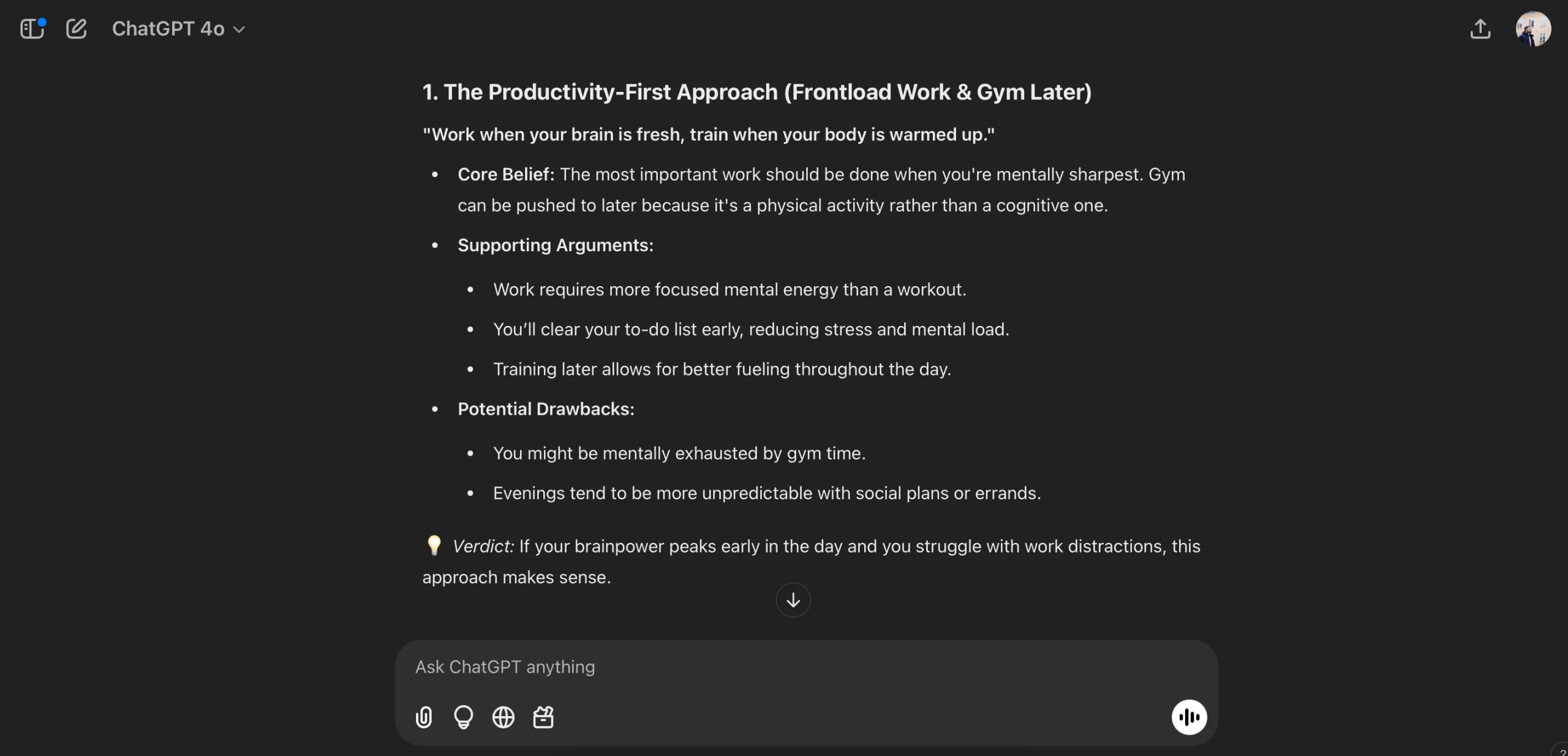 ChatGPT offering a school of thought opinion