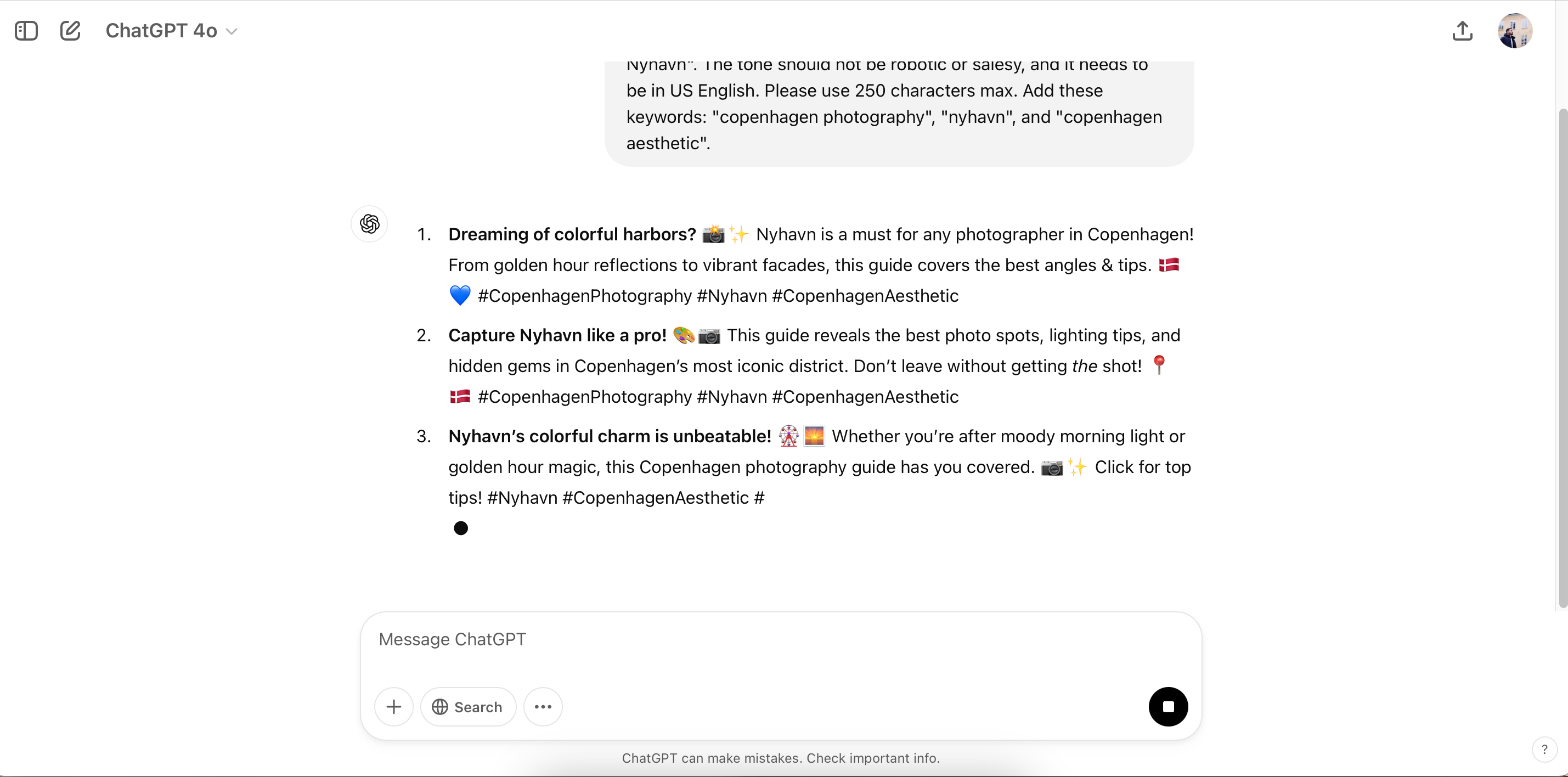 إنشاء محتوى Pinterest في ChatGPT