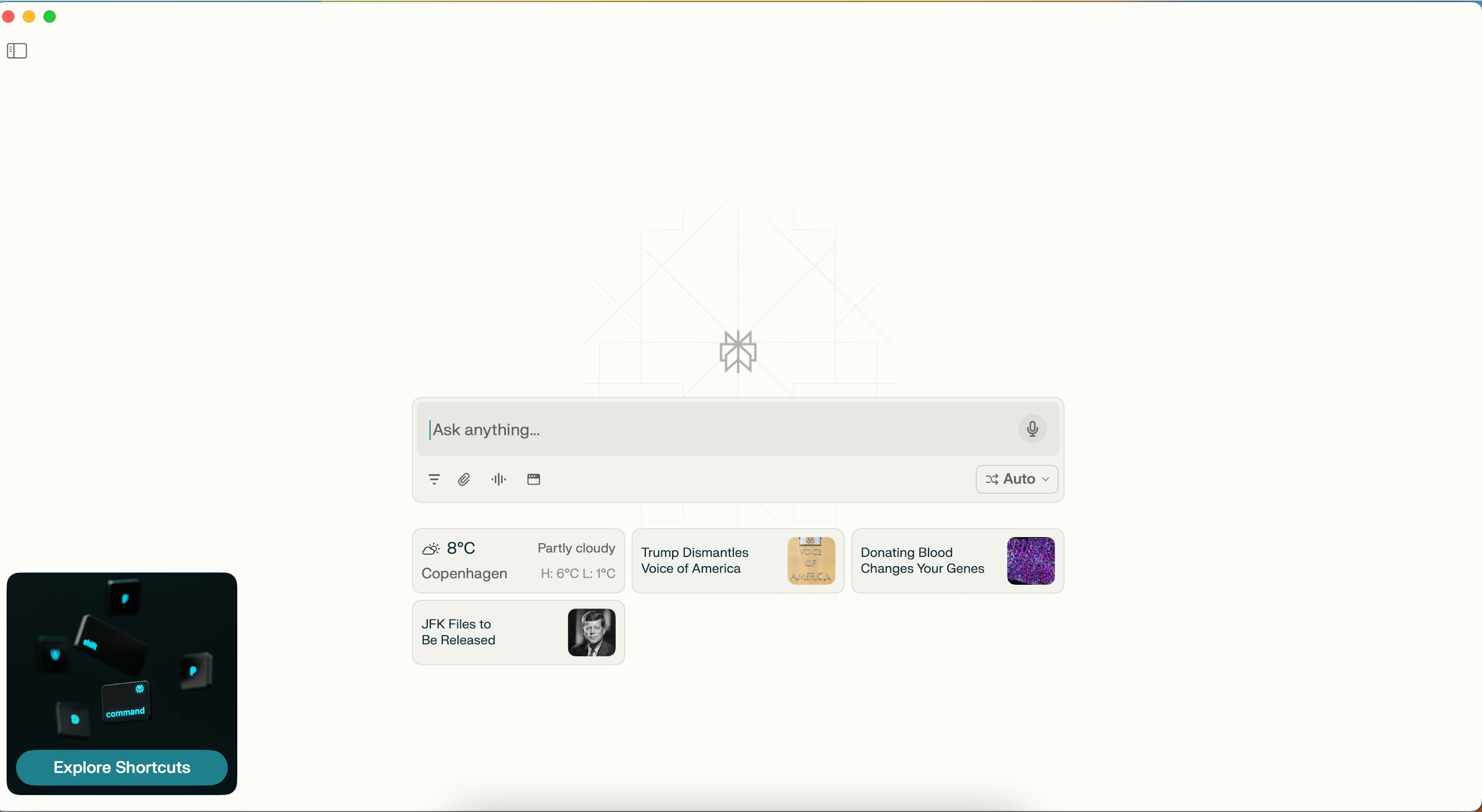 The Perplexity desktop app interface
