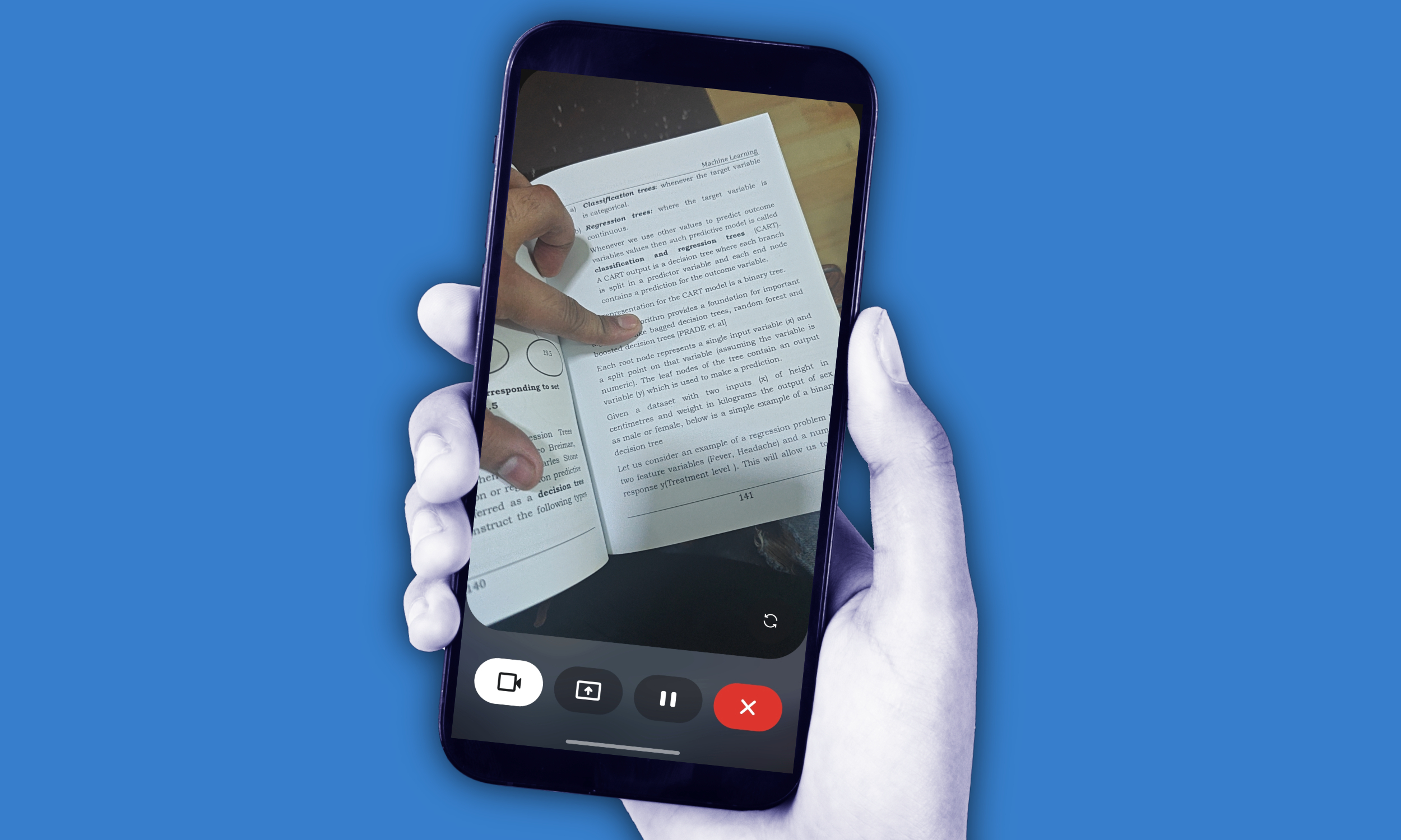 Reading a passage with Gemini Live with camera and screen sharing.