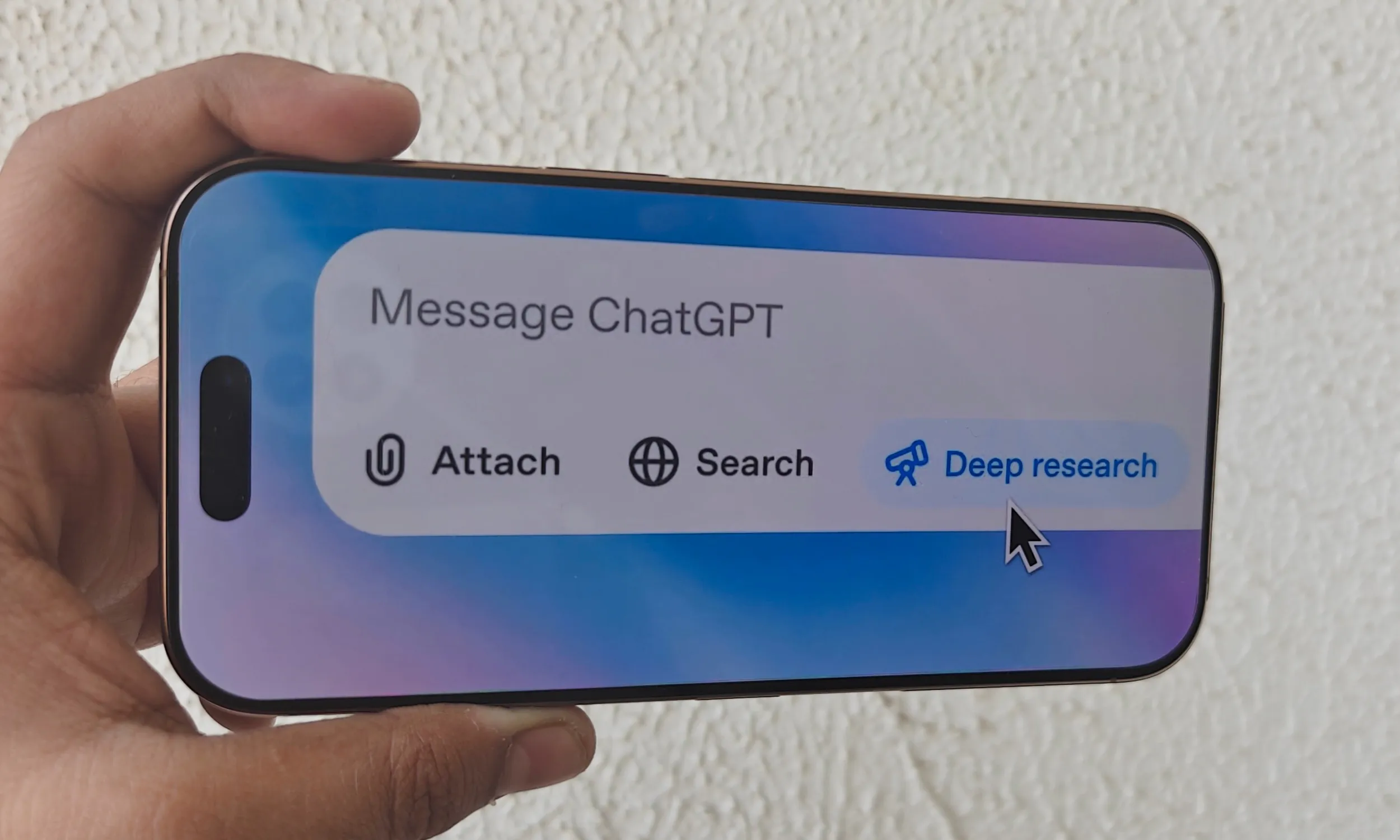 خيار البحث المعمق لـ ChatGPT.