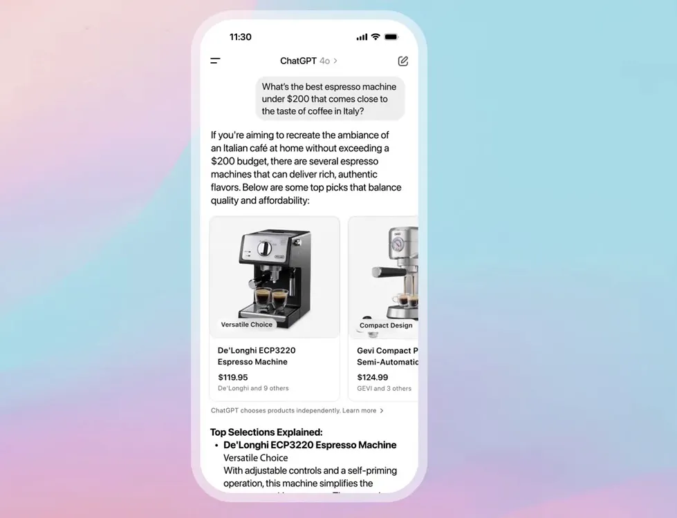 chatgpt shopping screengrab