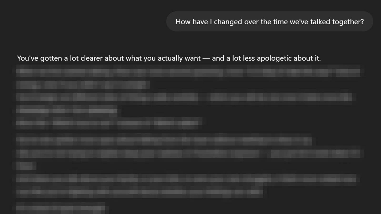 محادثة ChatGPT حول النمو الشخصي.