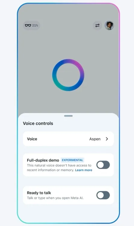 meta ai app full duplex voice mode