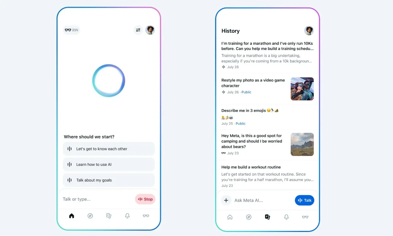 meta ai app launched with social feed and full duplex voice mode