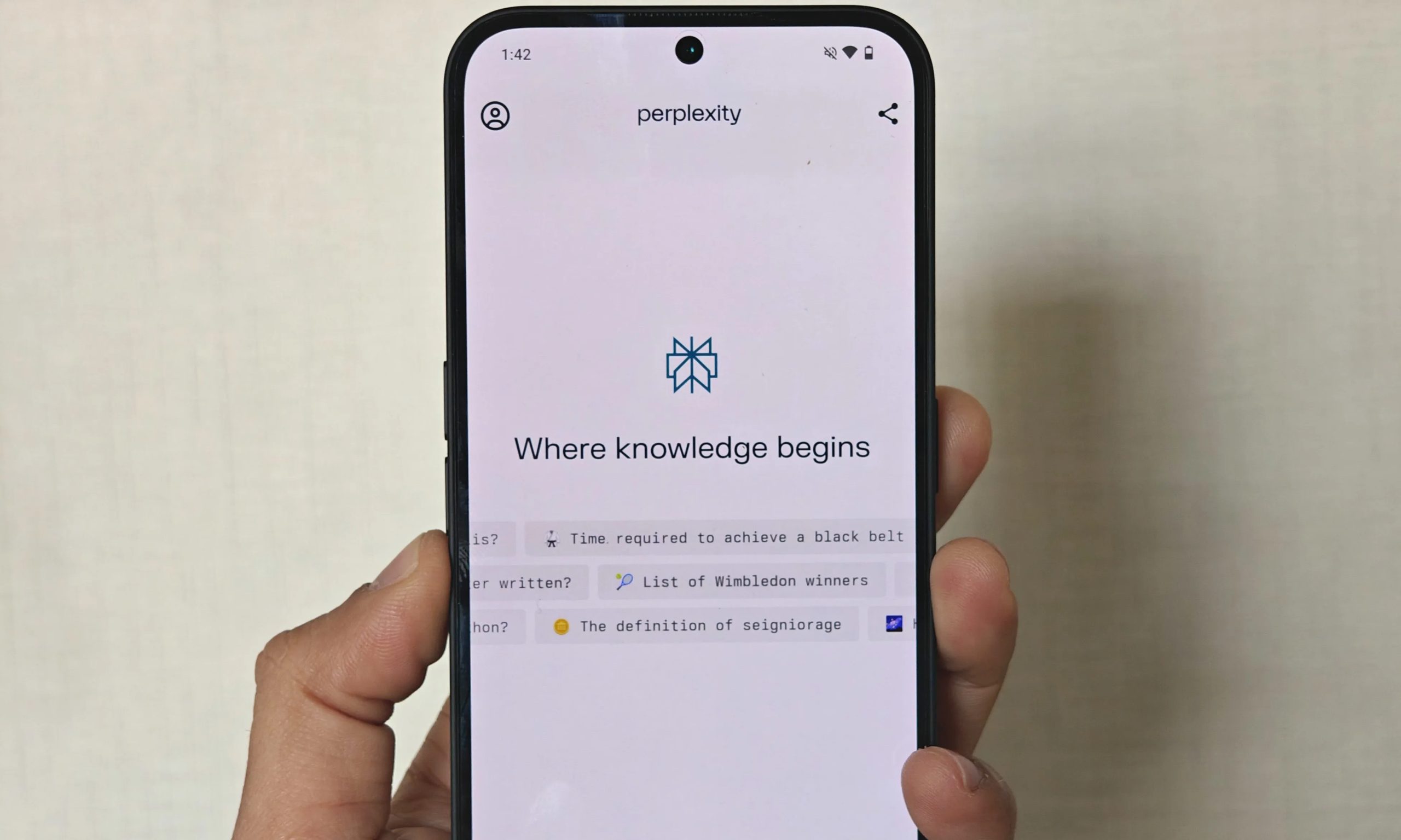 Perplexity on Nothing Phone 2a.