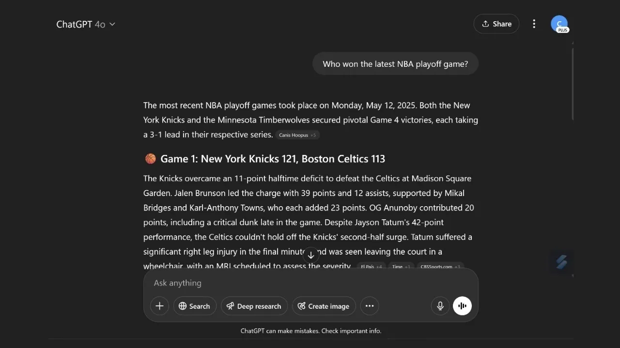 مطالبة ChatGPT للأحداث الجارية