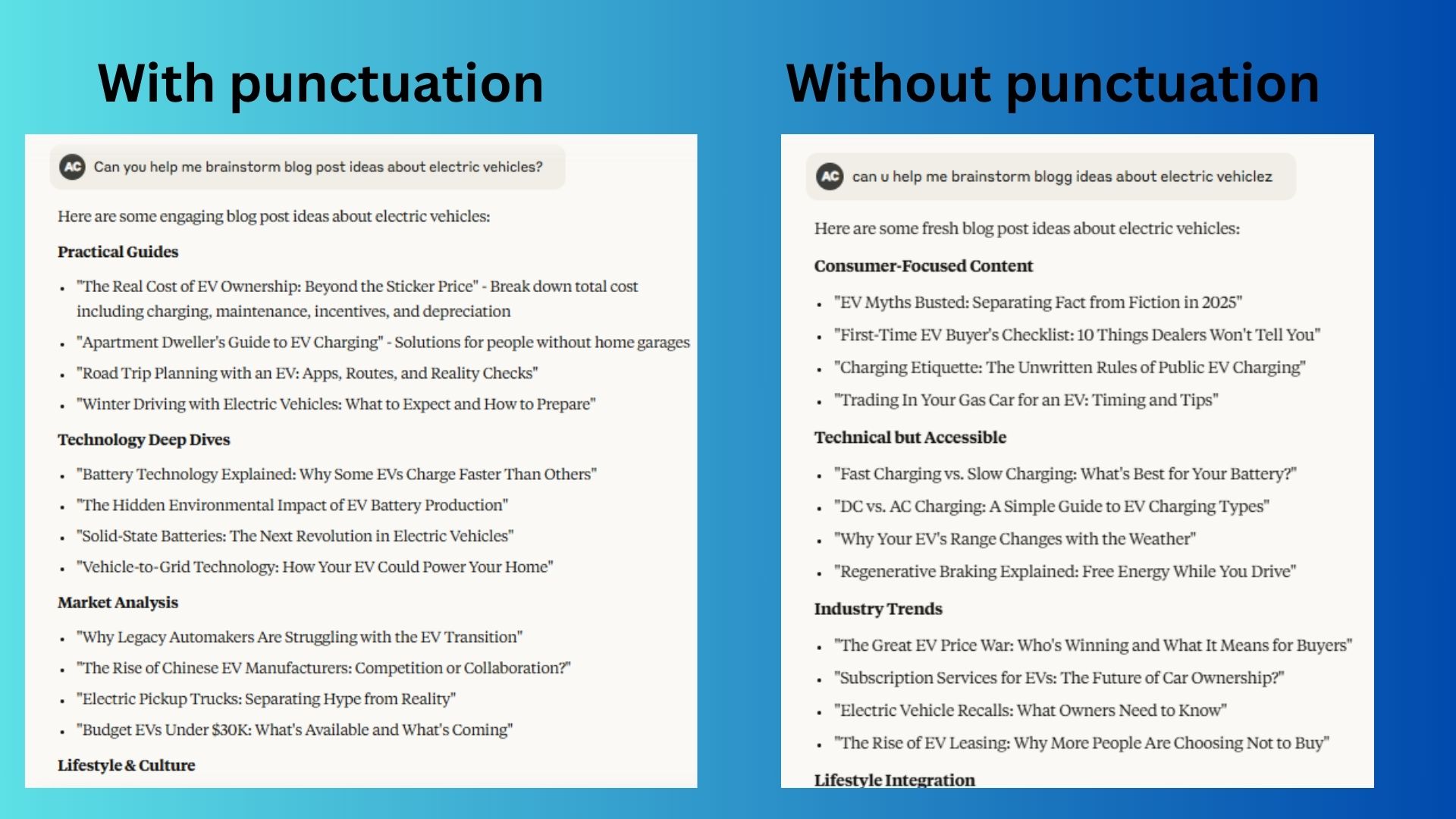 screenshot of chatbot