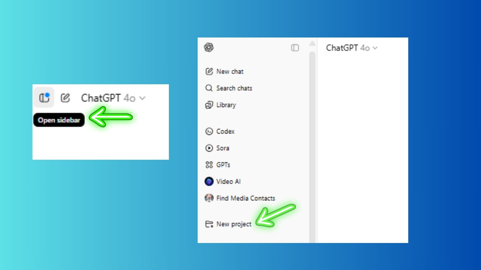 screenshot of ChatGPT projects