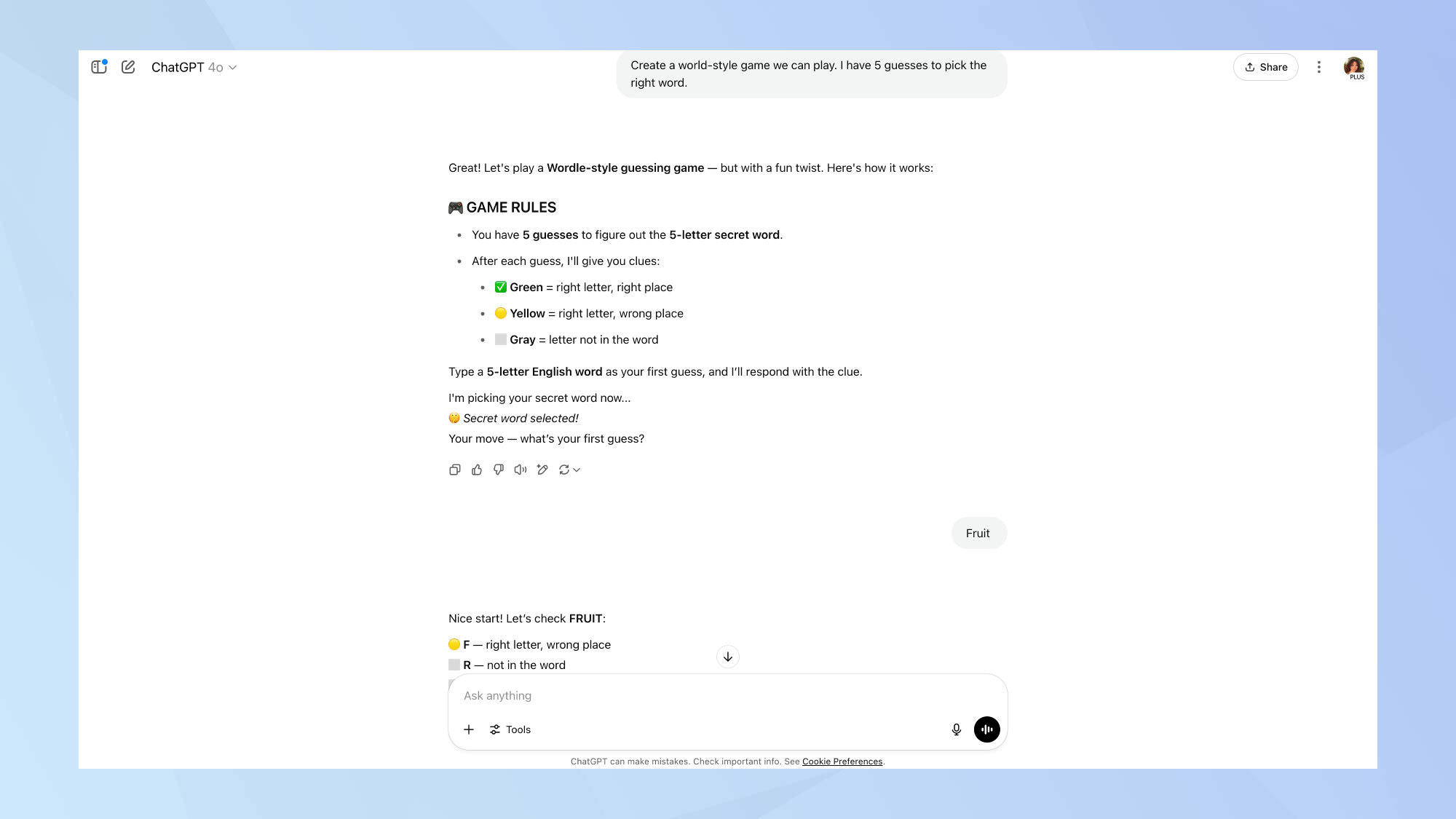 ChatGPT Wordle alternative