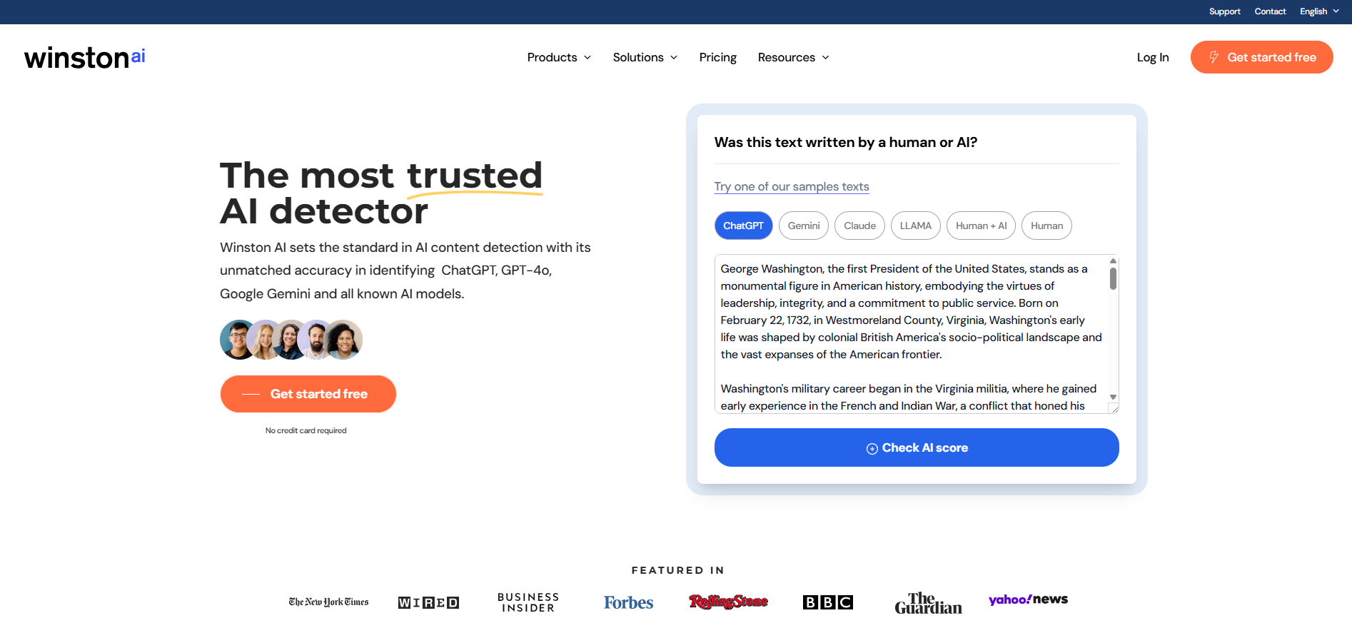 Winston AI home page