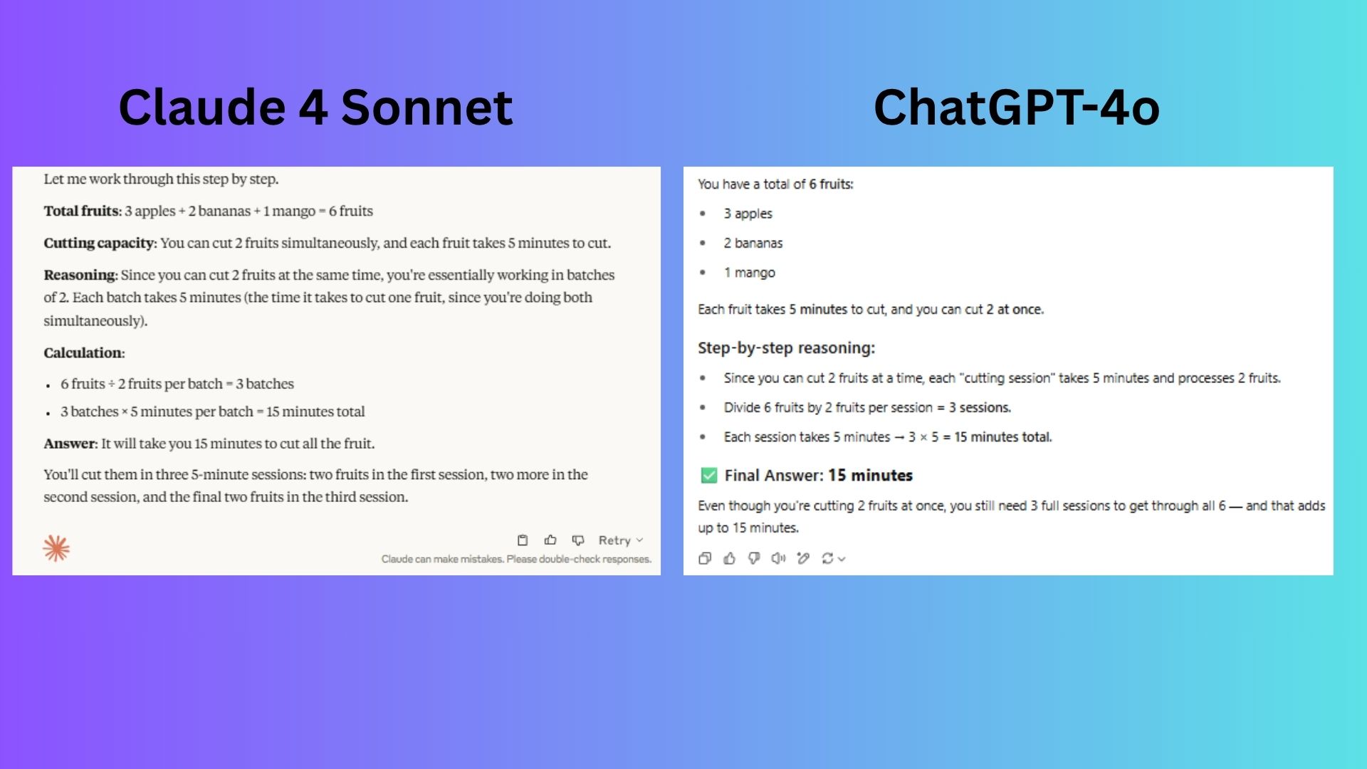 Screenshot of Claude vs. ChatGPT comparison