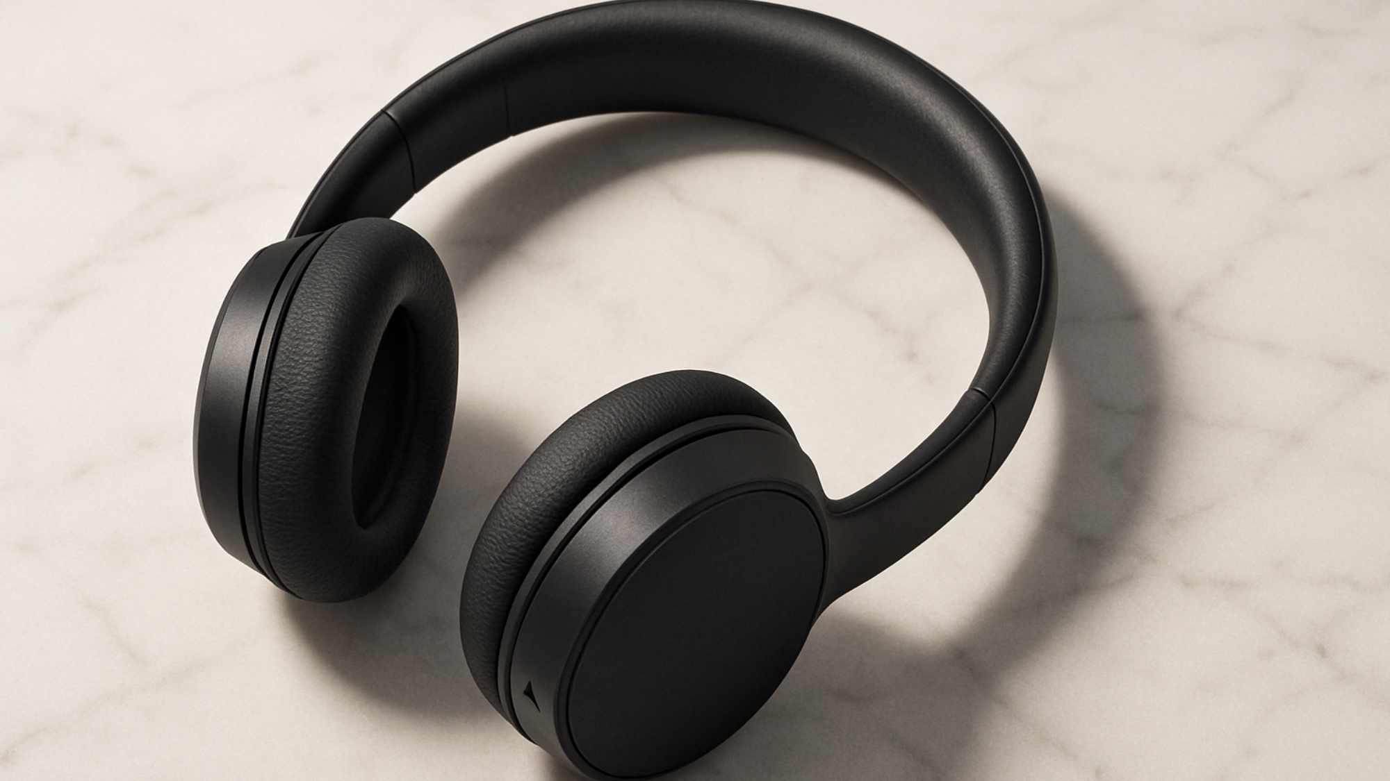 AI generated images of headphones on a marble table