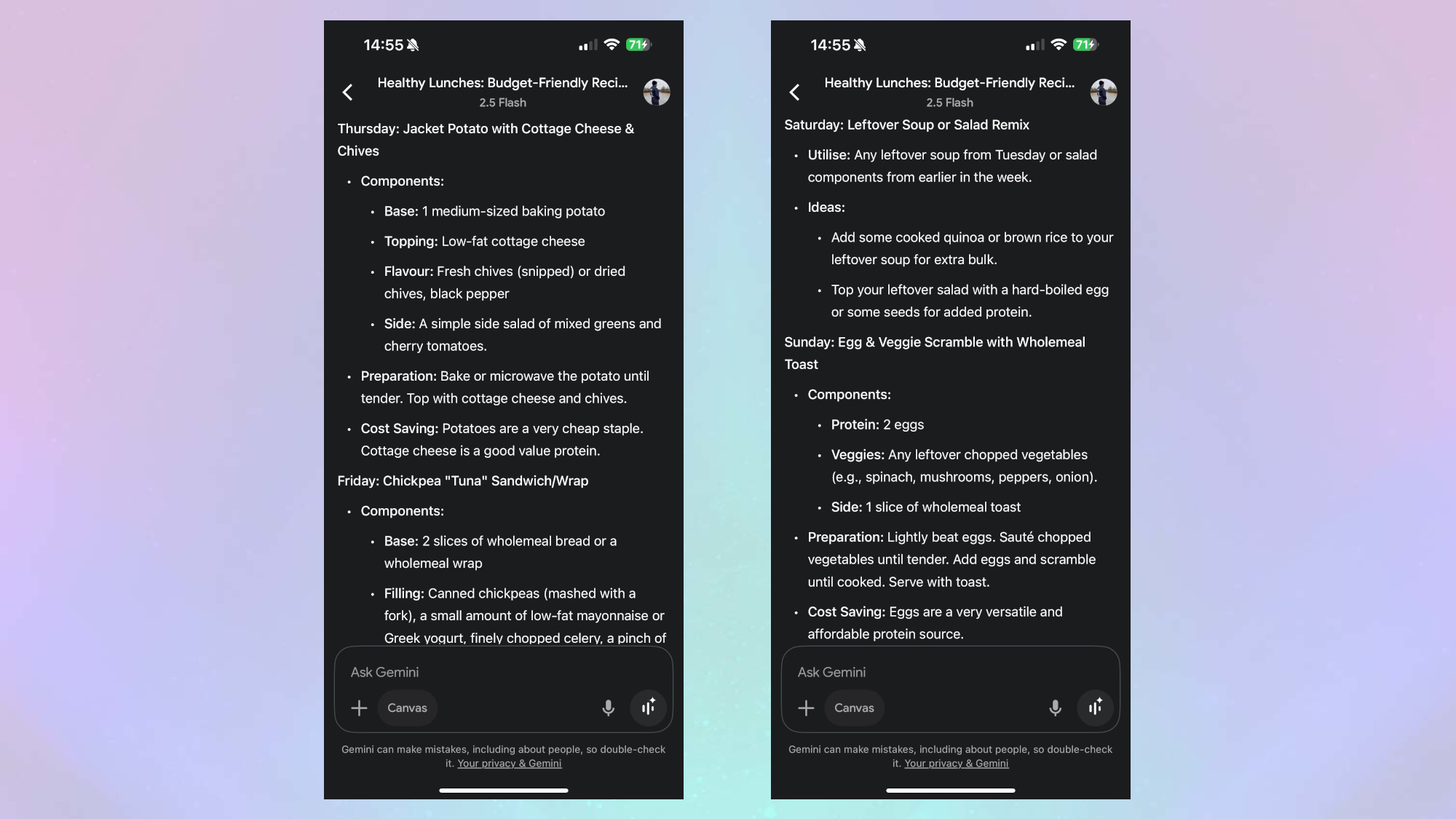 Google Gemini makes lunch pt 2