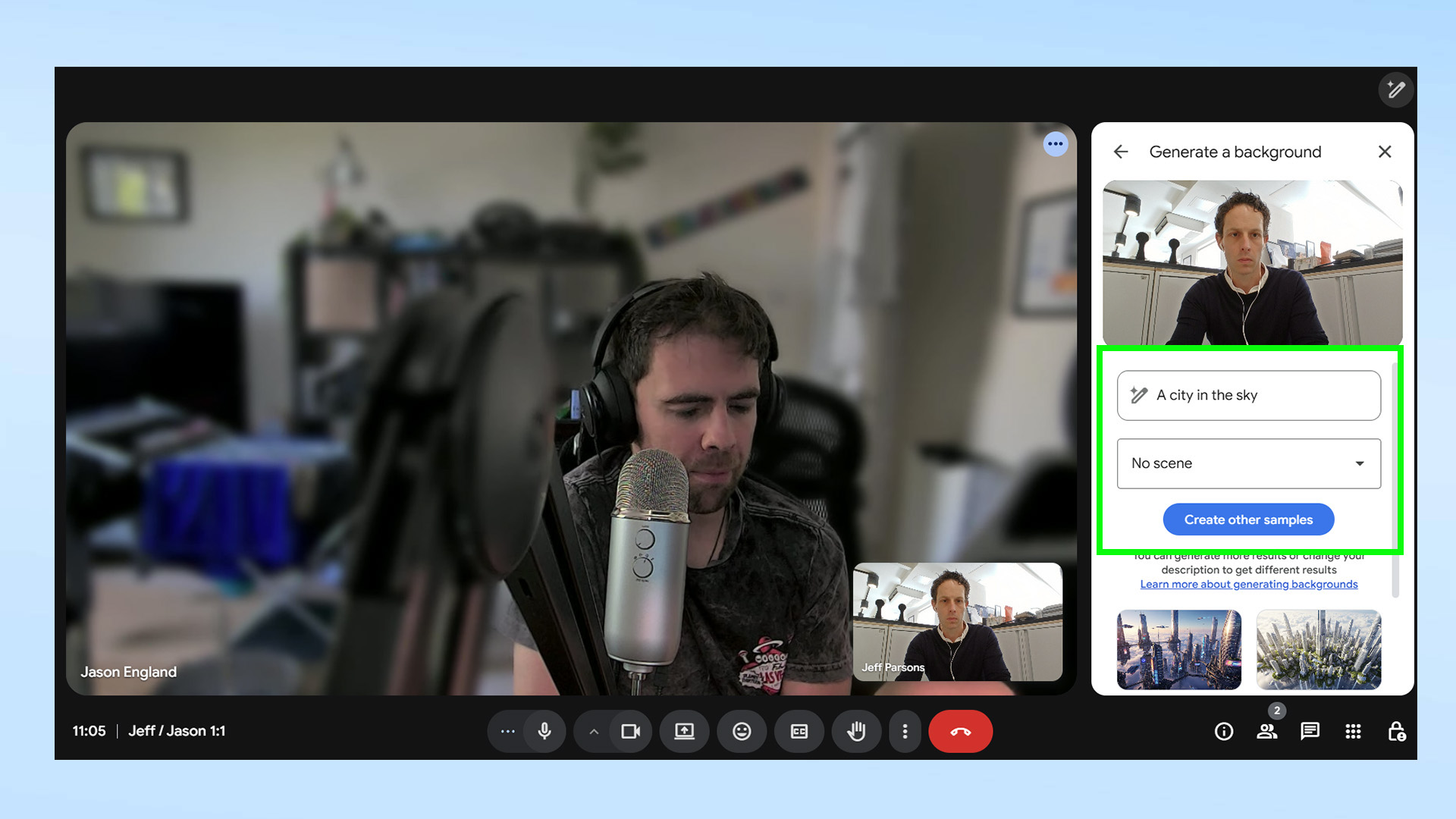 Gemini AI virtual background how to