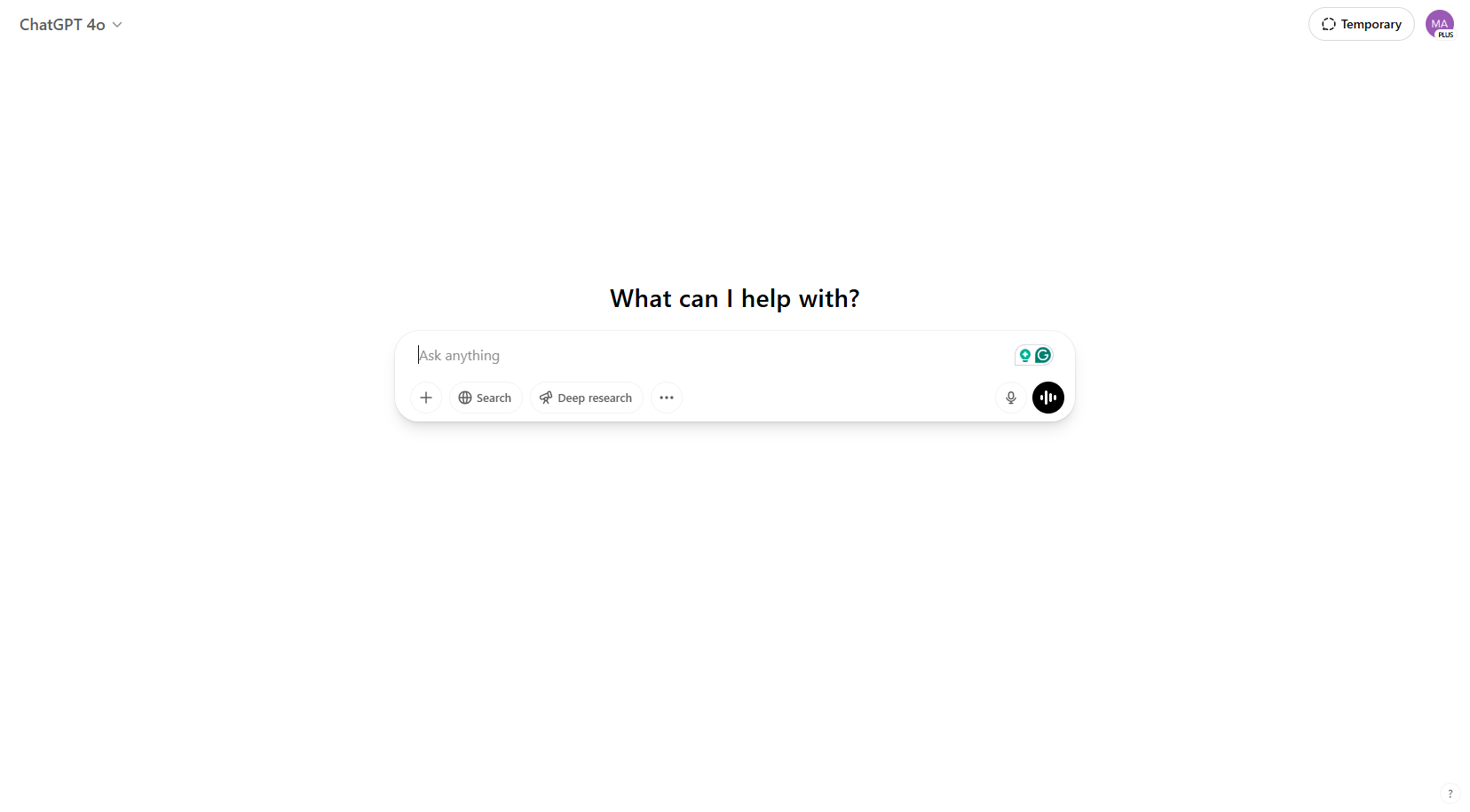 الصفحة الرئيسية لـ ChatGPT