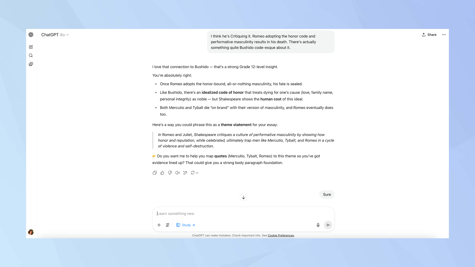 ChatGPT study mode open questions