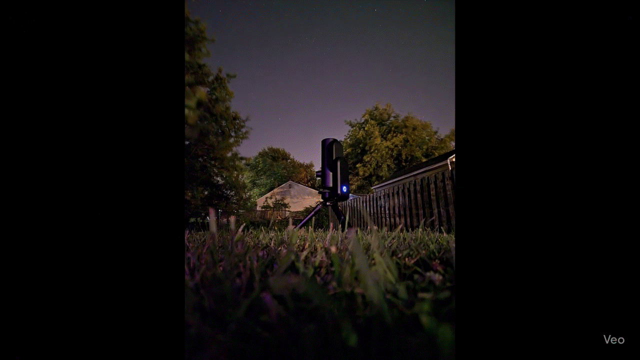 Veo 3used to generate telescope with auroras.