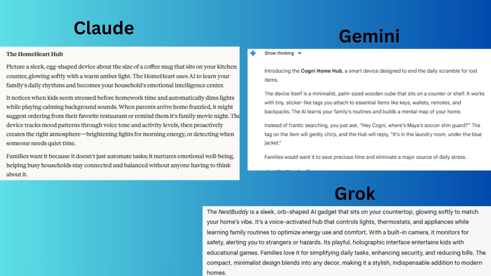لقطة شاشة لمواجهة بين Claude و Gemini و Grok