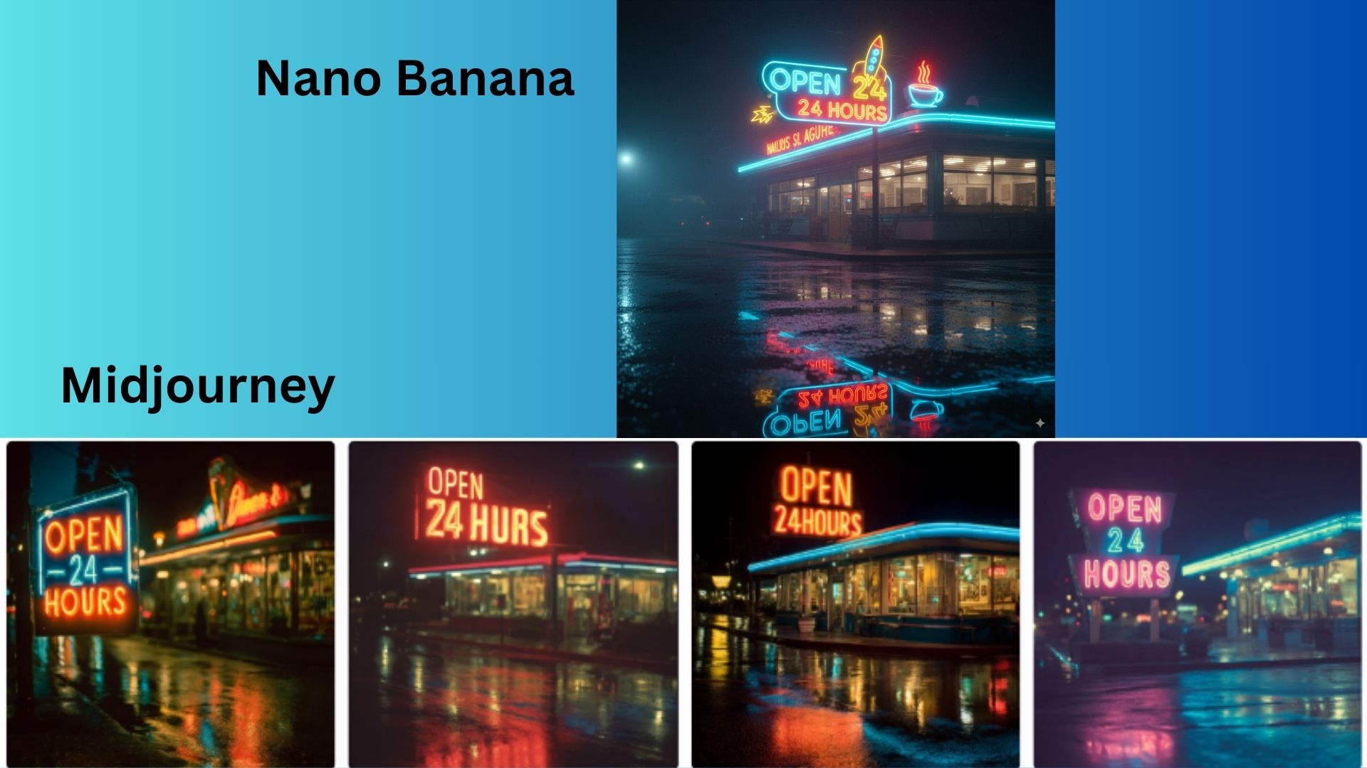 لقطة شاشة لمقارنة Nano Banana و MidJourney