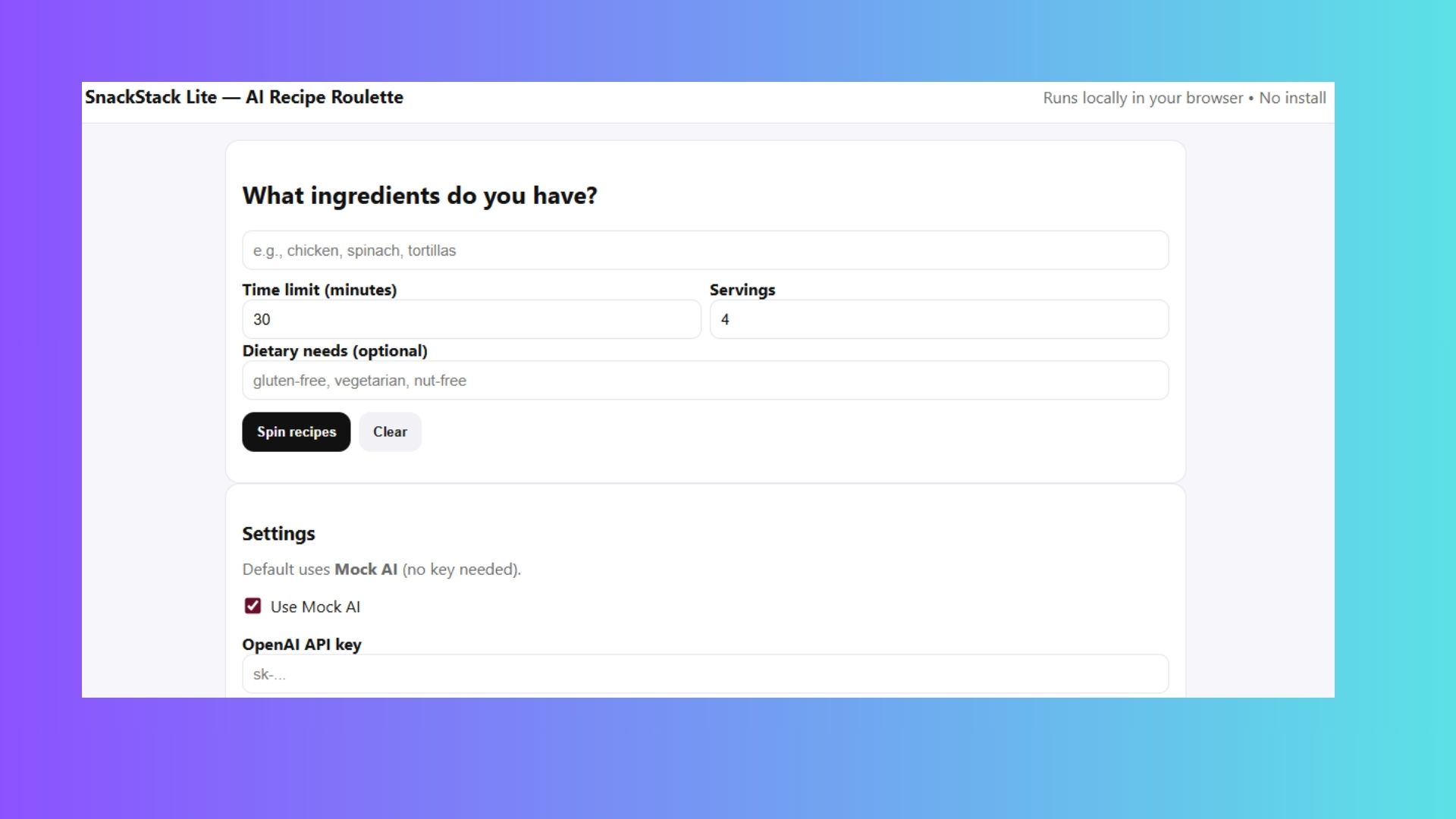 لقطة شاشة للتطبيق