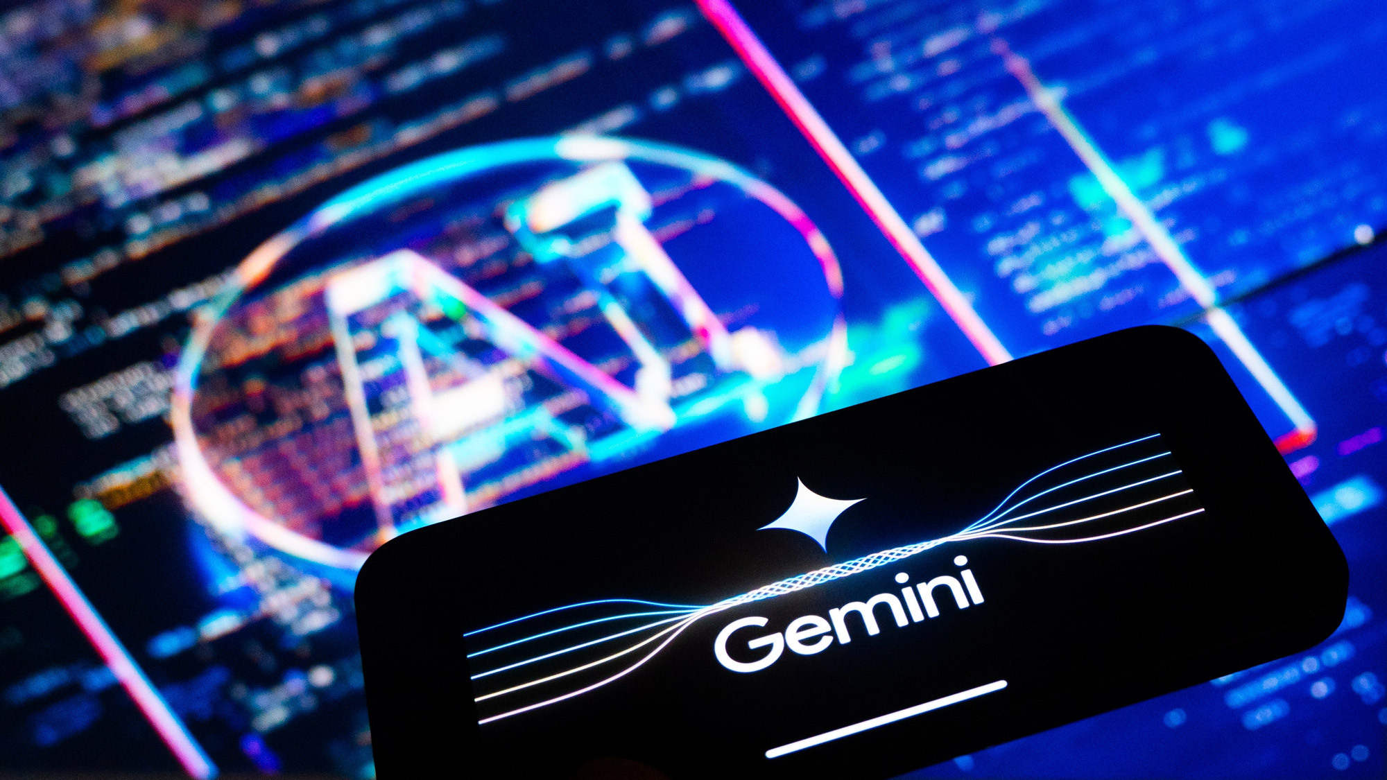 شعار Gemini على هاتف ذكي
