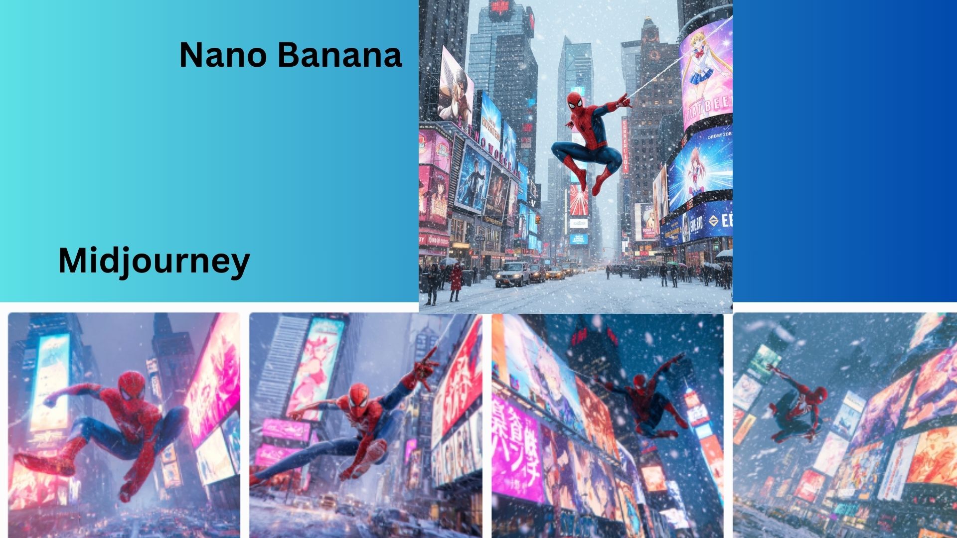 Nano Banana vs. MidJourney screenshot