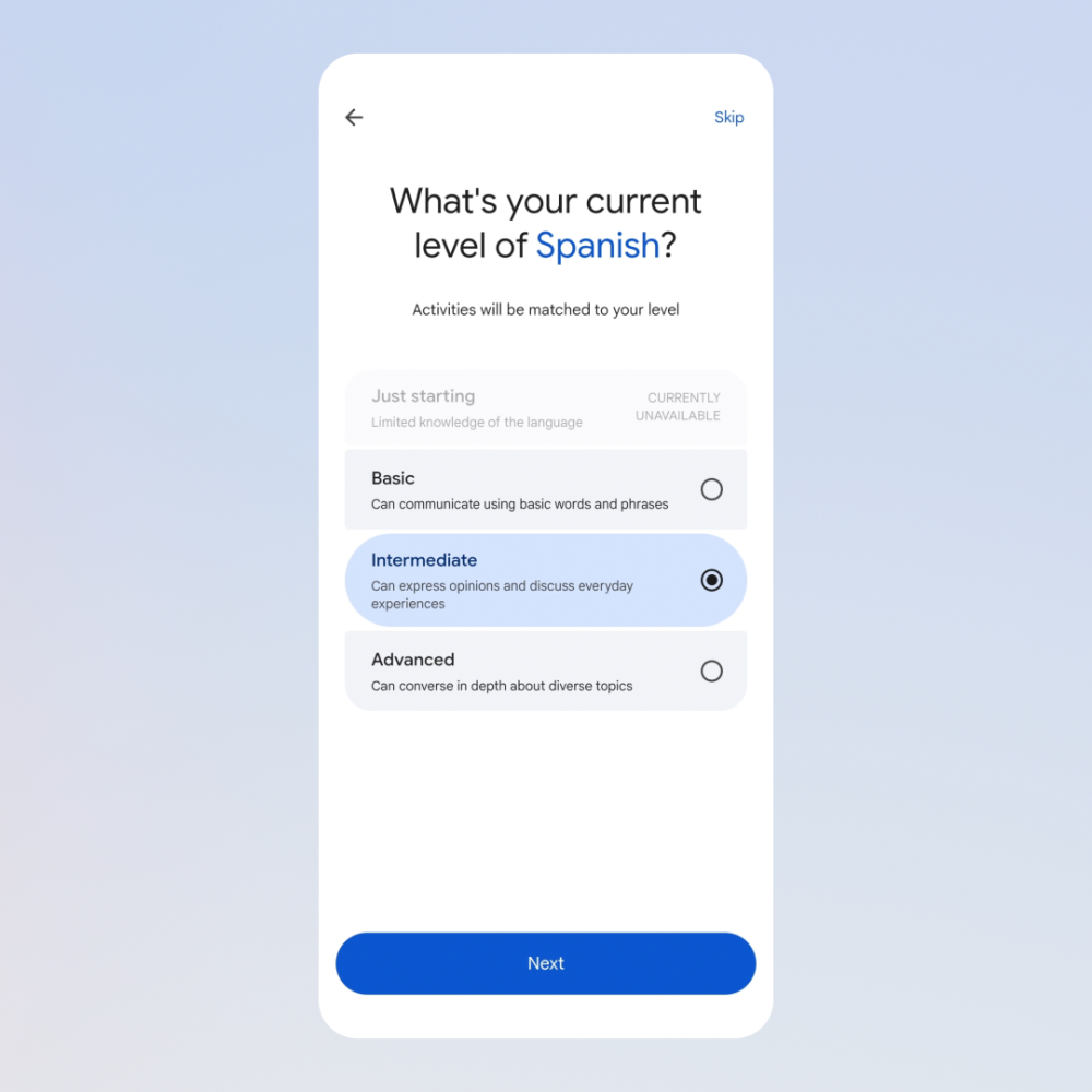 Google translate screenshot