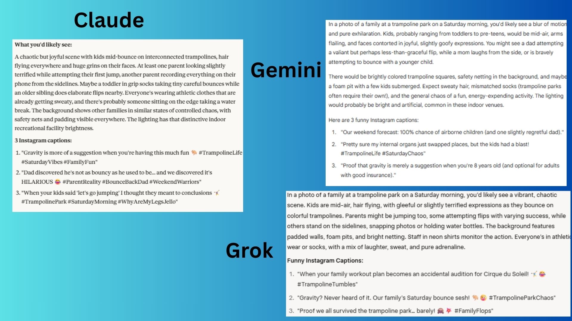 لقطة شاشة لمواجهة بين Claude و Gemini و Grok