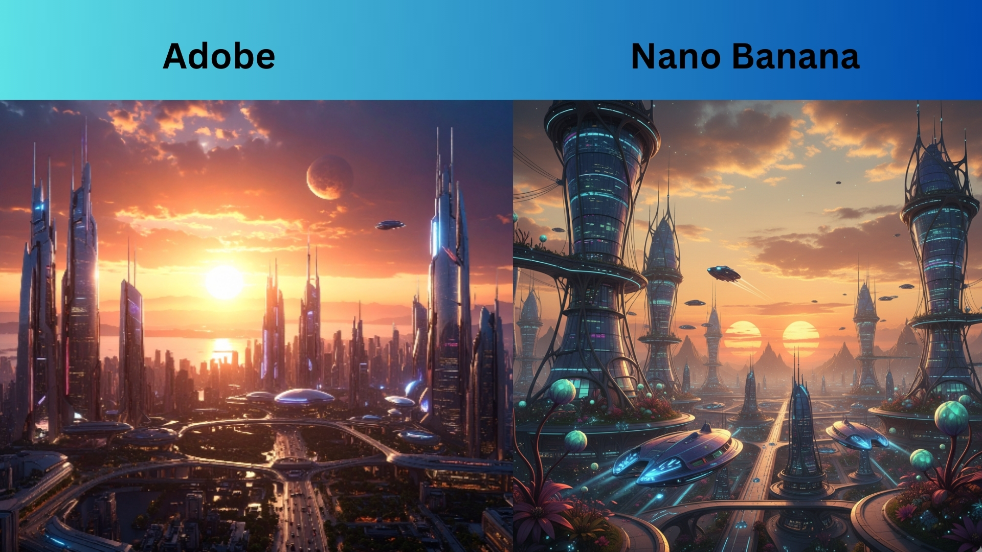 Adobe vs Nano Banana image generation screenshot
