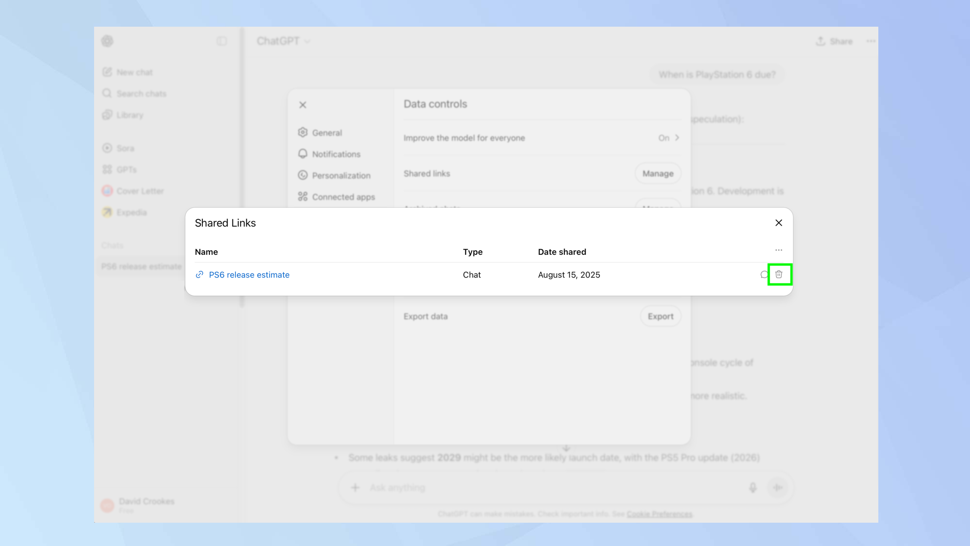 How to share and manage your ChatGPT chats to ensure privacy
