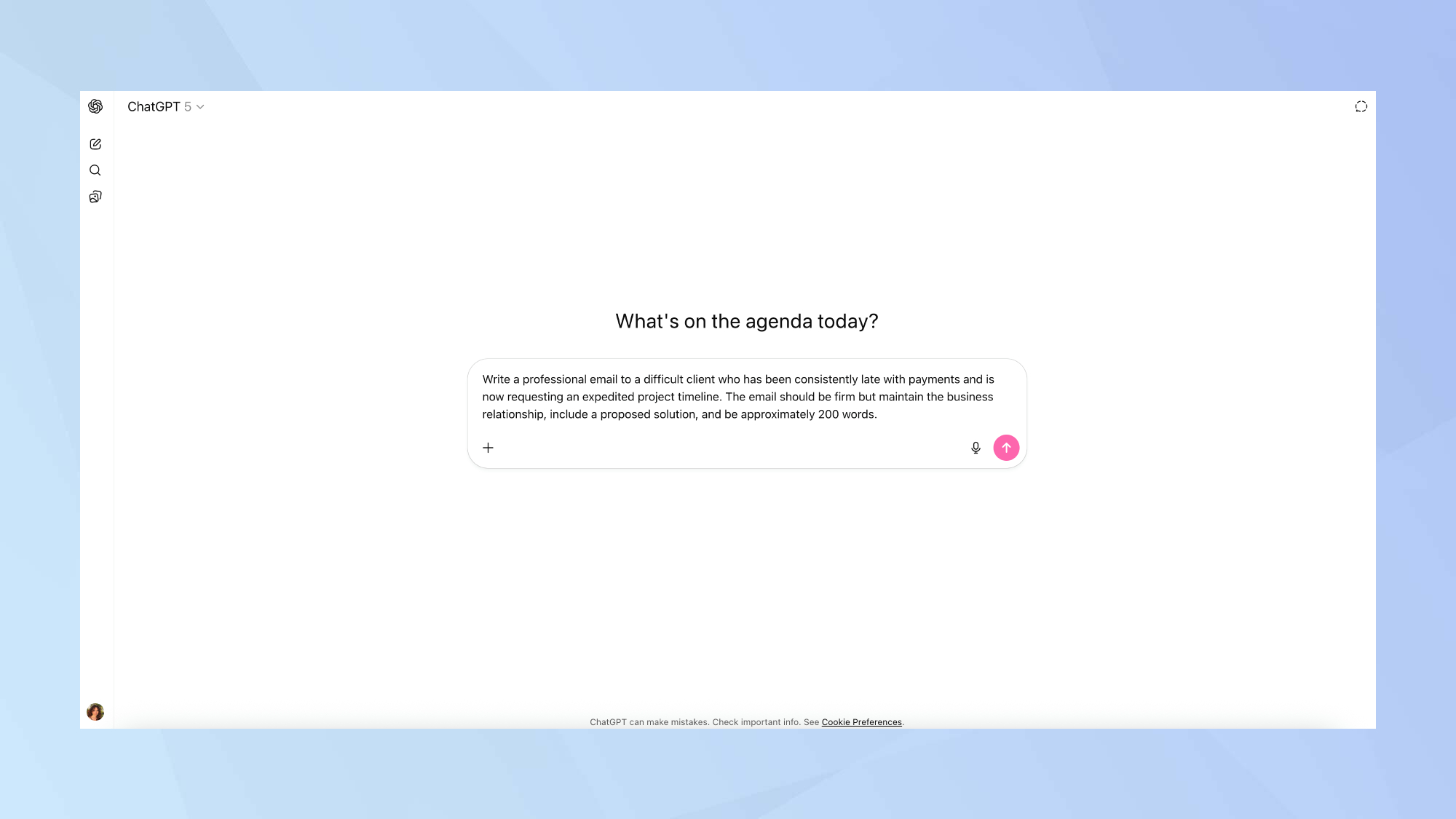 موجه كتابة احترافية لـ GPT-5