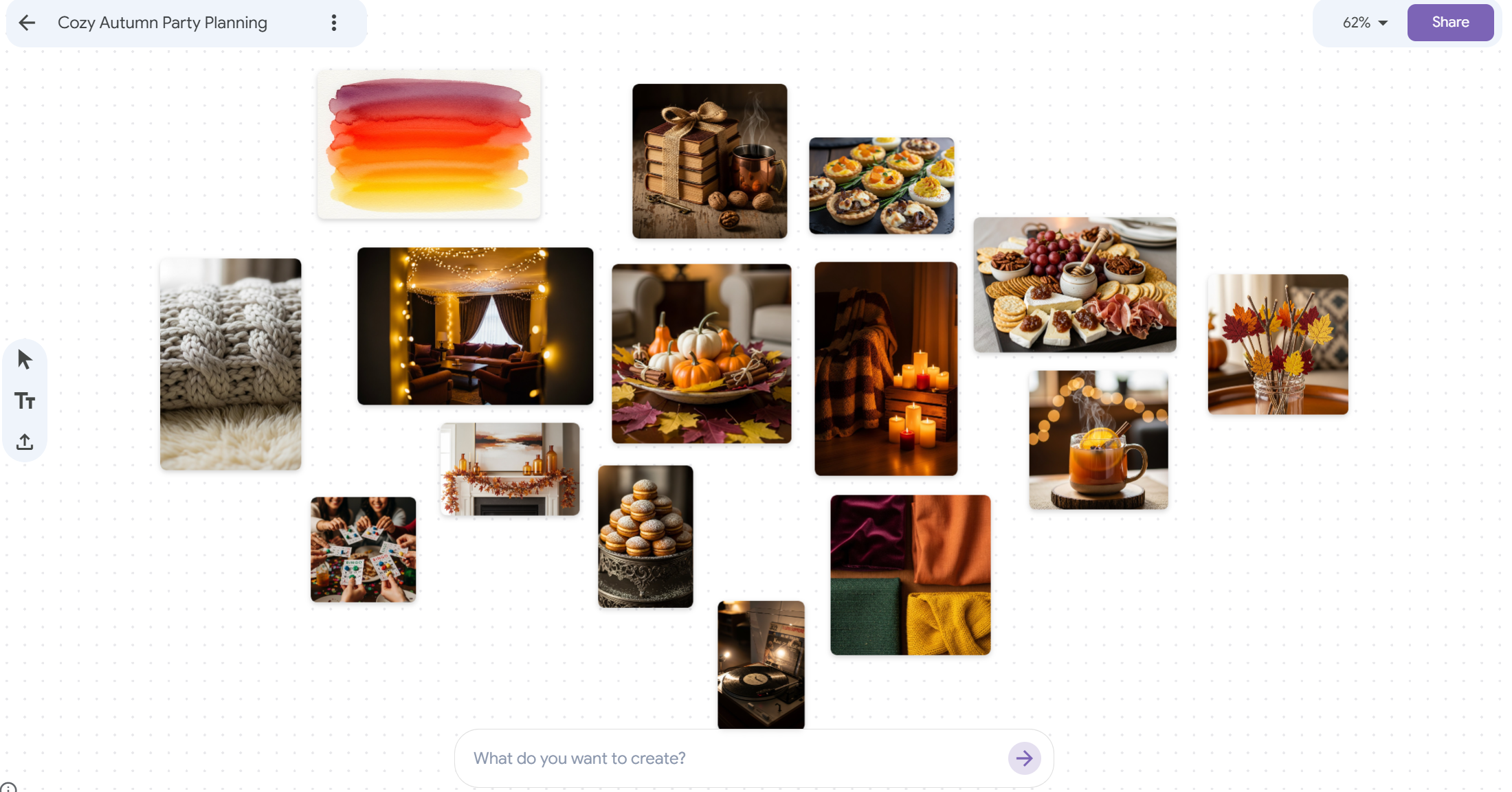 لقطة شاشة لتوليد Mixboard