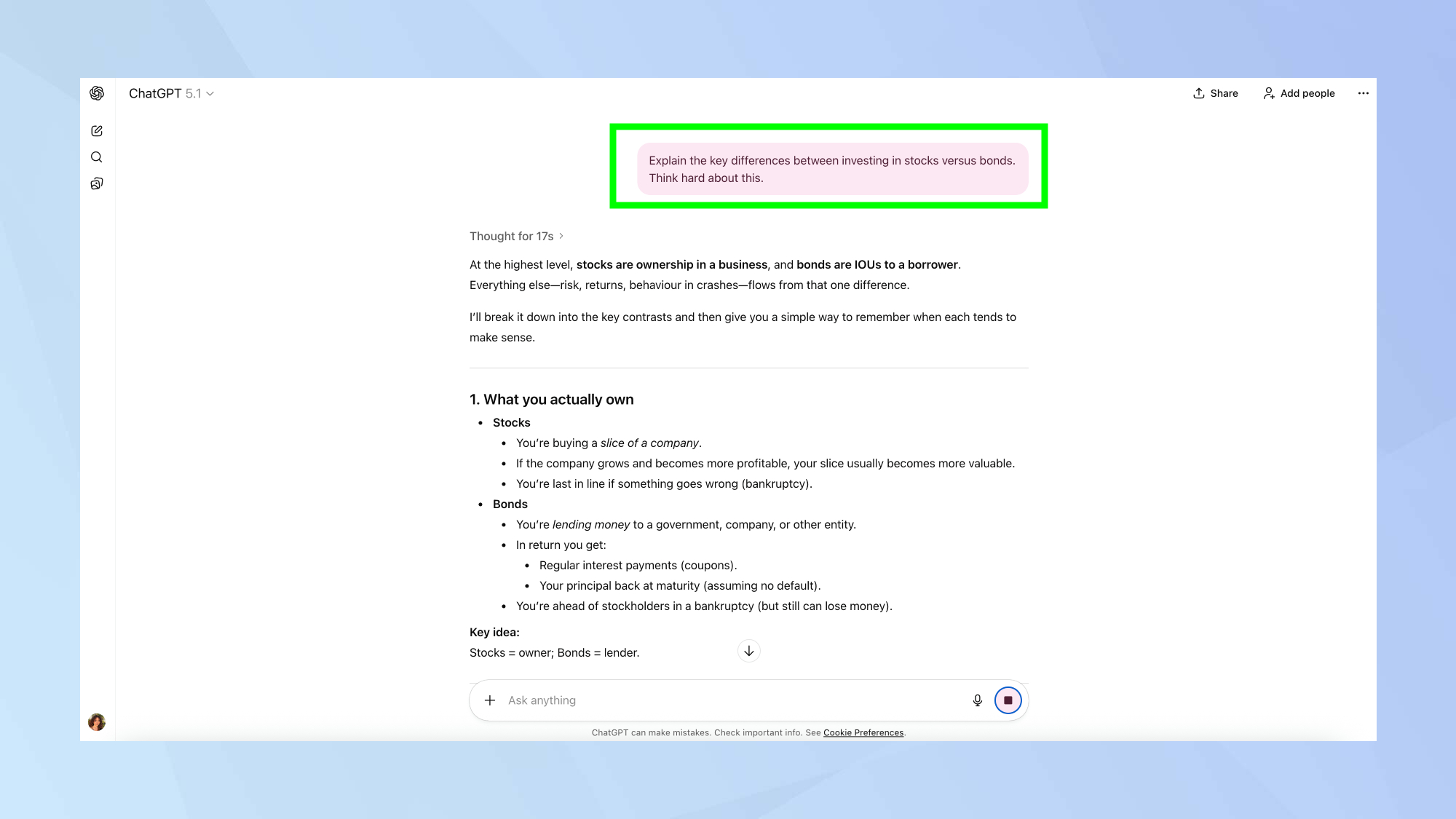 ChatGPT think hard about this prompt
