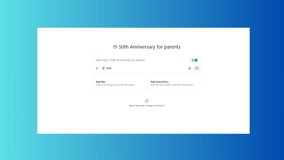 لقطة شاشة لمشروع جديد