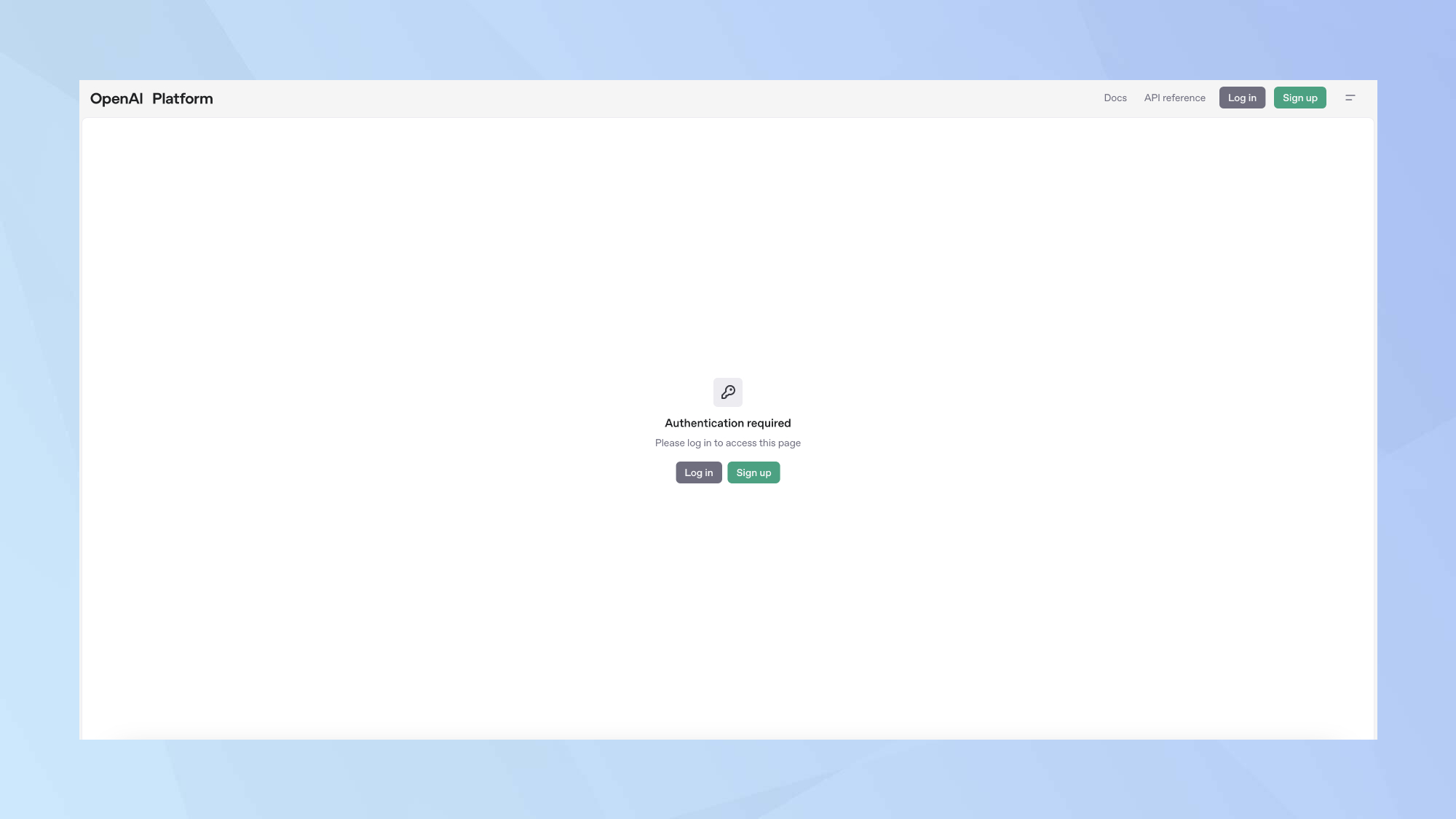 صفحة منصة OpenAI API لـ ChatGPT