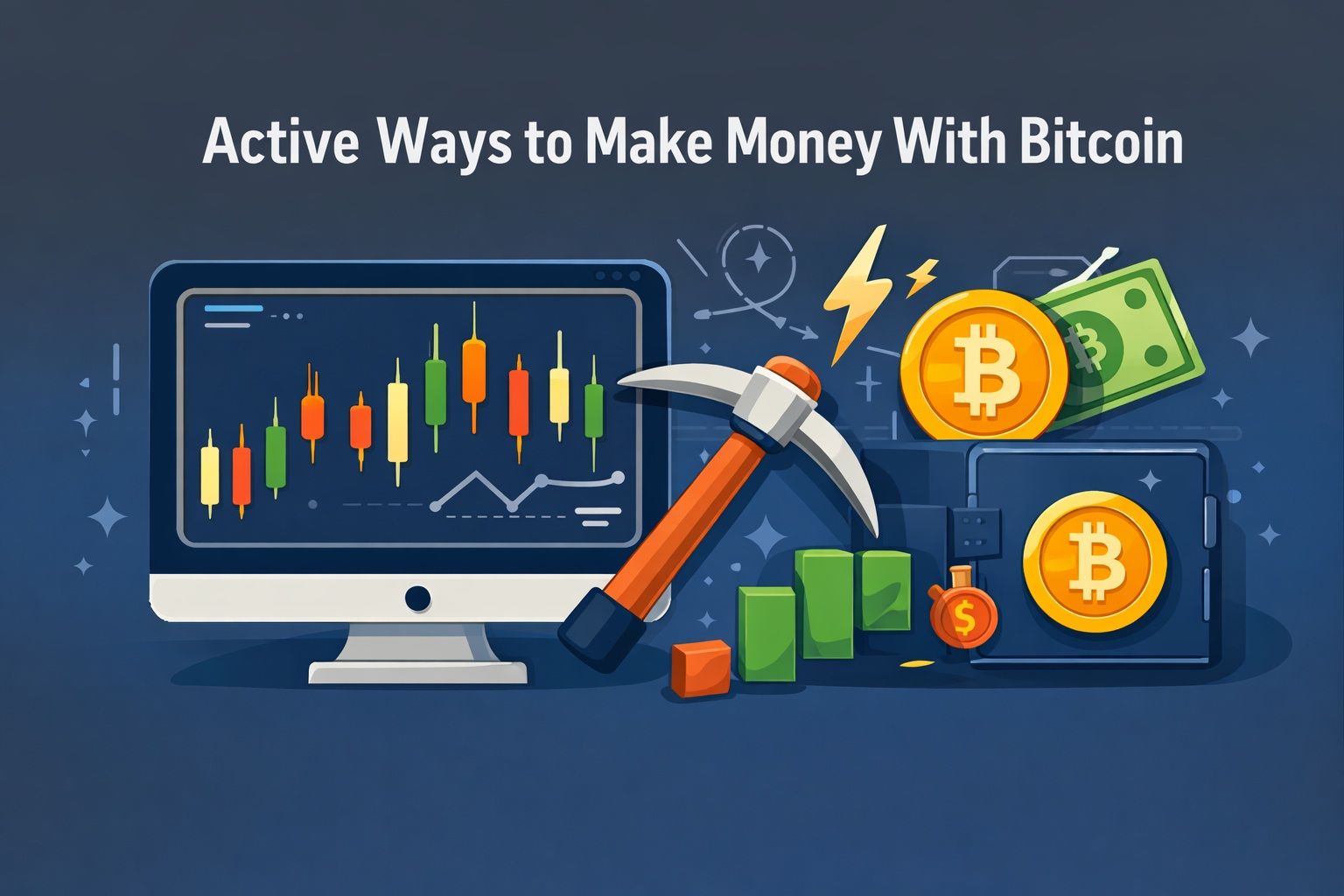 طرق نشطة لكسب المال من Bitcoin