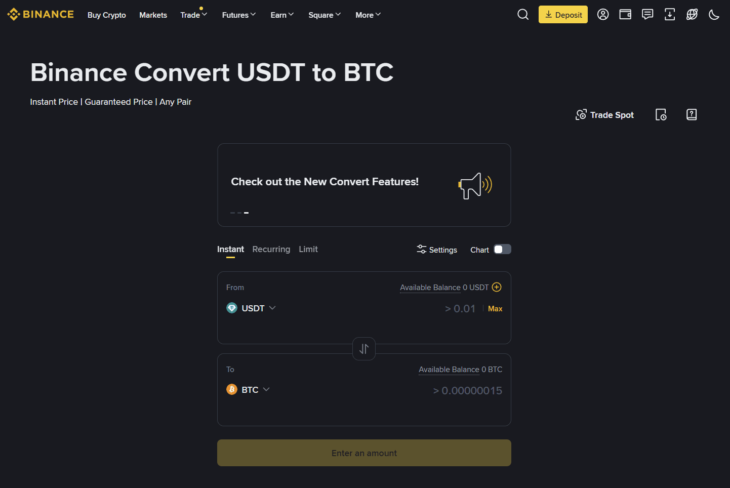 كيفية استخدام Binance Convert